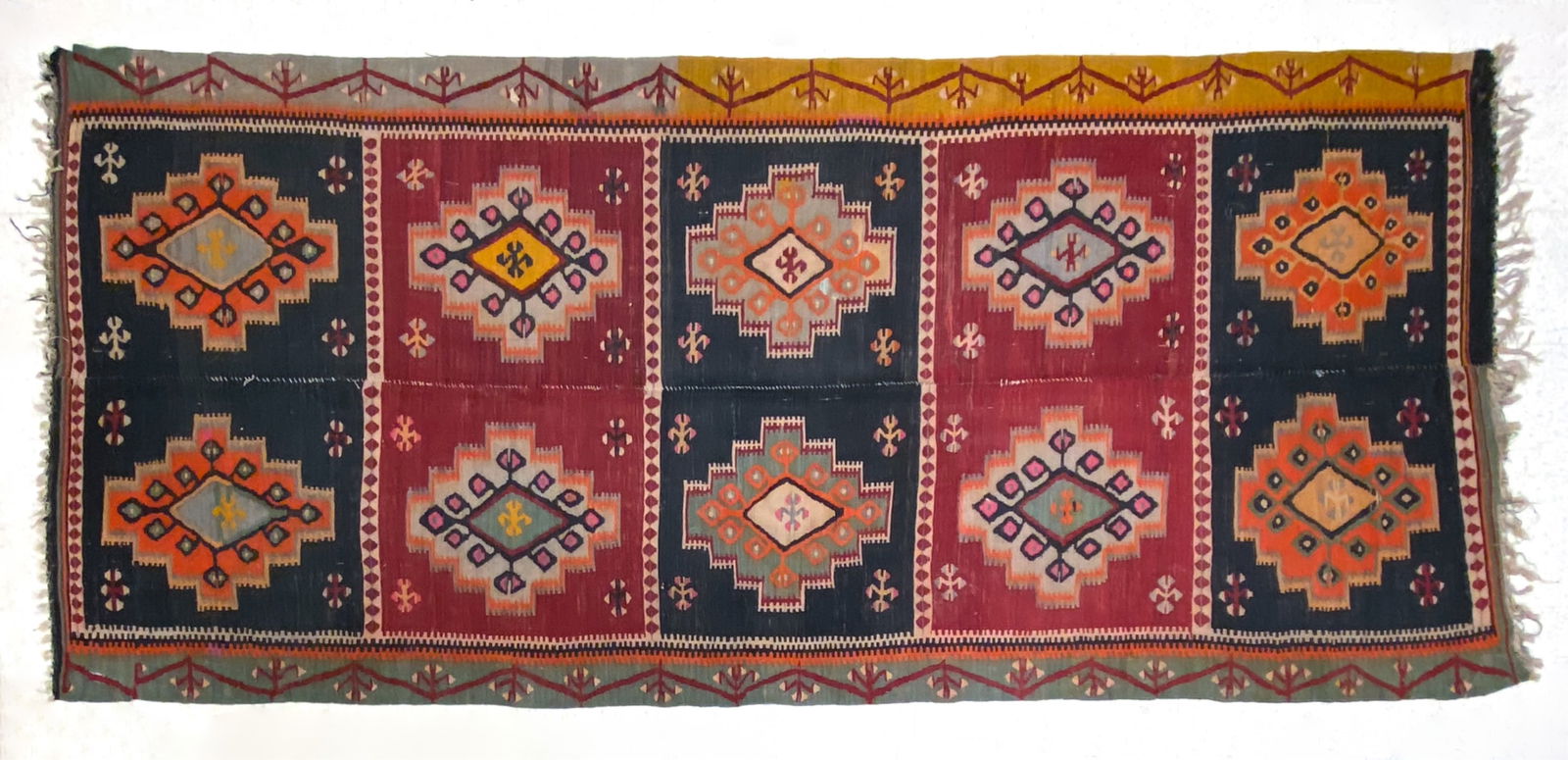 VINTAGE TRIBAL FLAT WEAVE KILIM RUG (1 of 9)
