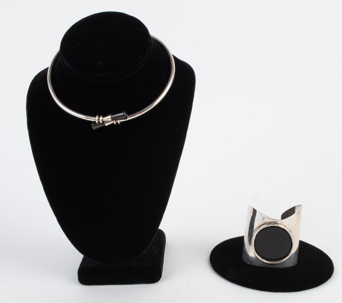 MODERNIST STERLING NECKLACE & CUFF BRACELET (1 of 17)
