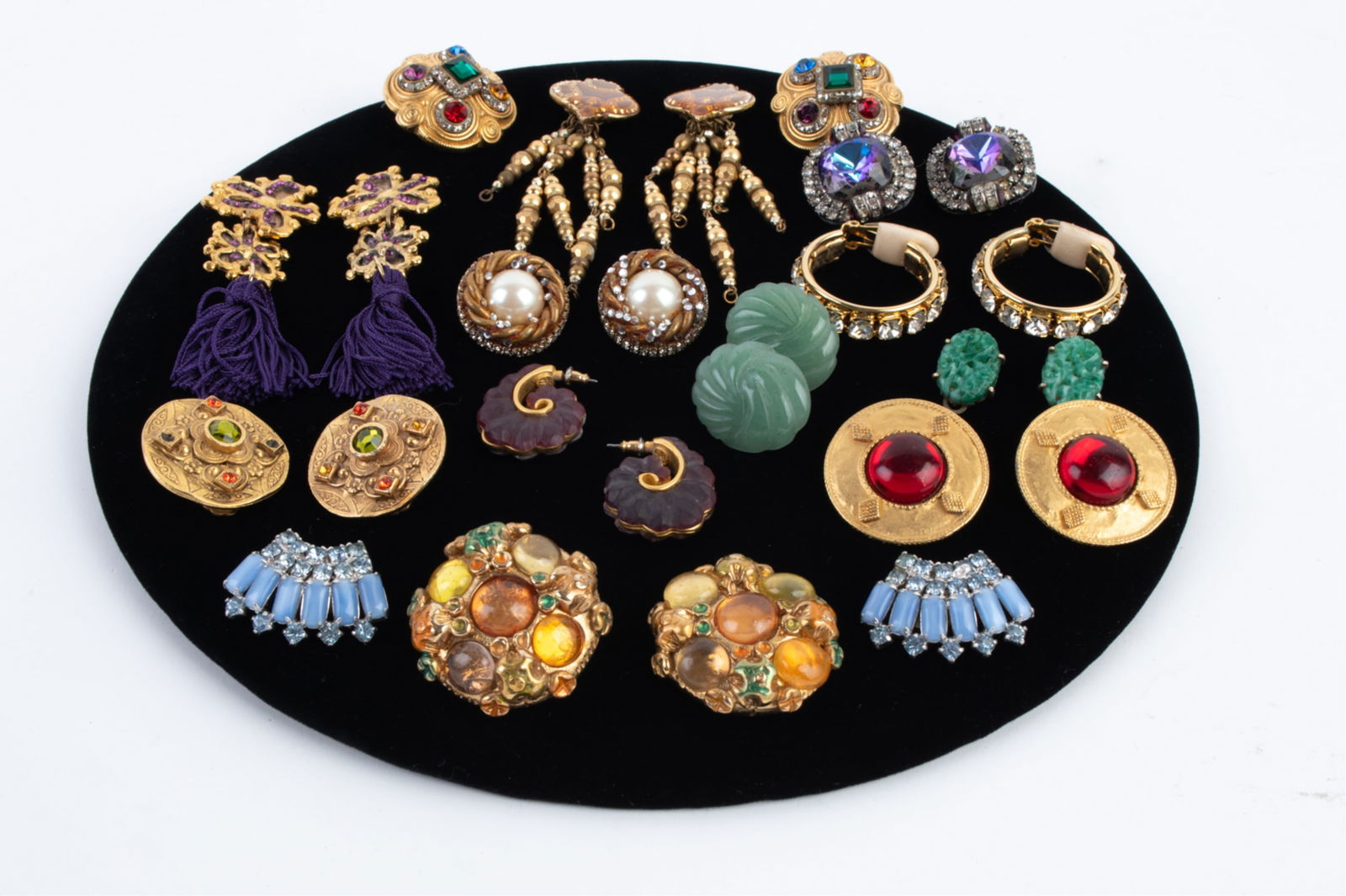 VINTAGE COSTUME JEWELRY EARRINGS FRENCH, SIGNED (1 of 13)