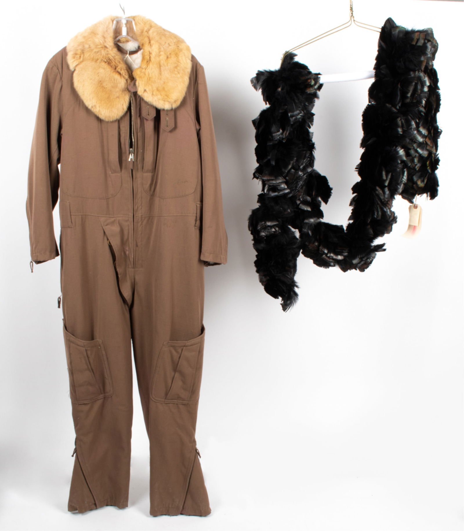 VINTAGE FUR-LINED FLIGHT SUIT & FEATHER BOA (1 of 14)