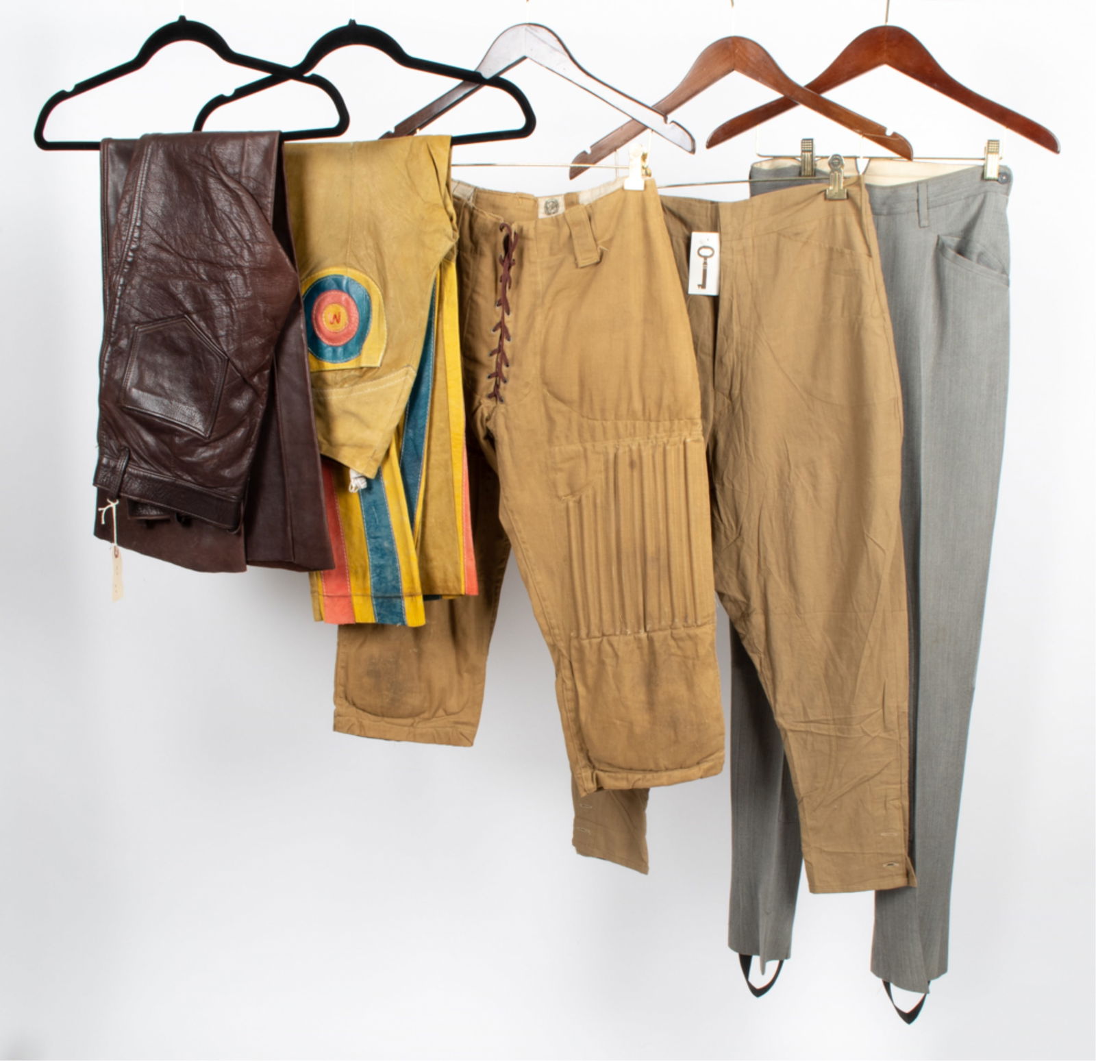 (5) PAIRS VINTAGE PANTS INCL. RAINBOW LEATHER (1 of 11)