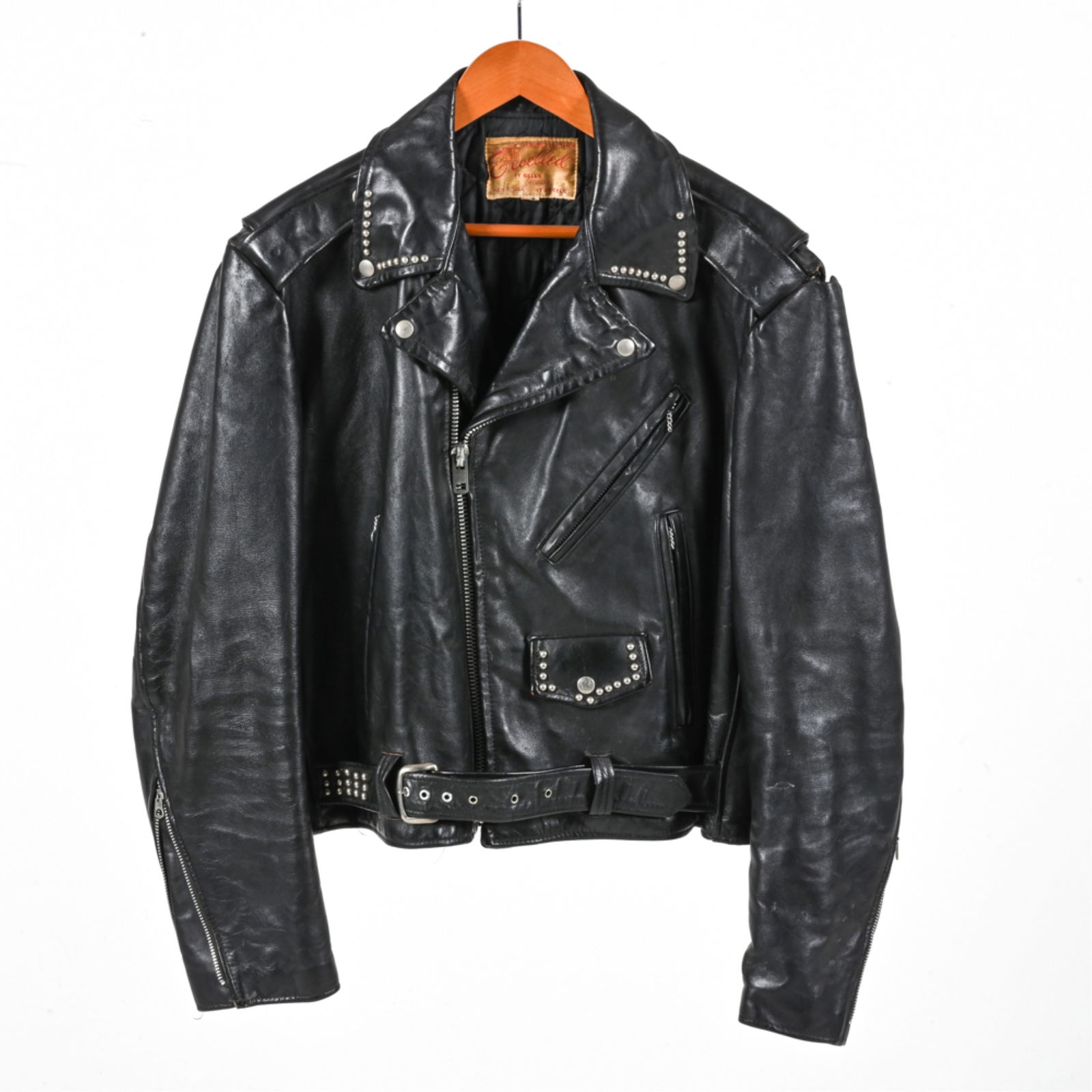 VINTAGE EXCELLED U.S.A. LEATHER MOTORCYCLE JACKET (1 of 12)