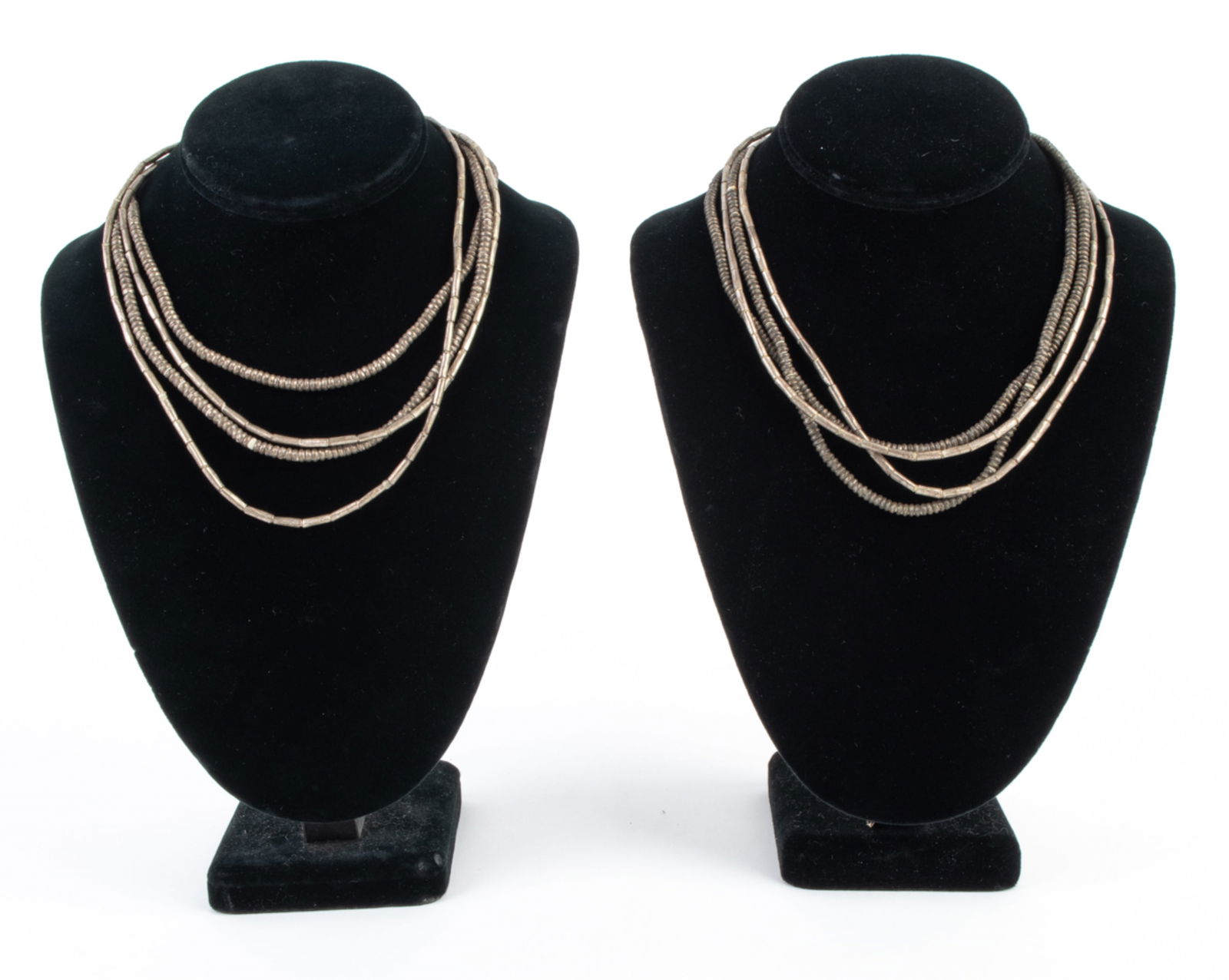 (4) VINTAGE TRIBAL SILVER BEAD NECKLACES (1 of 13)