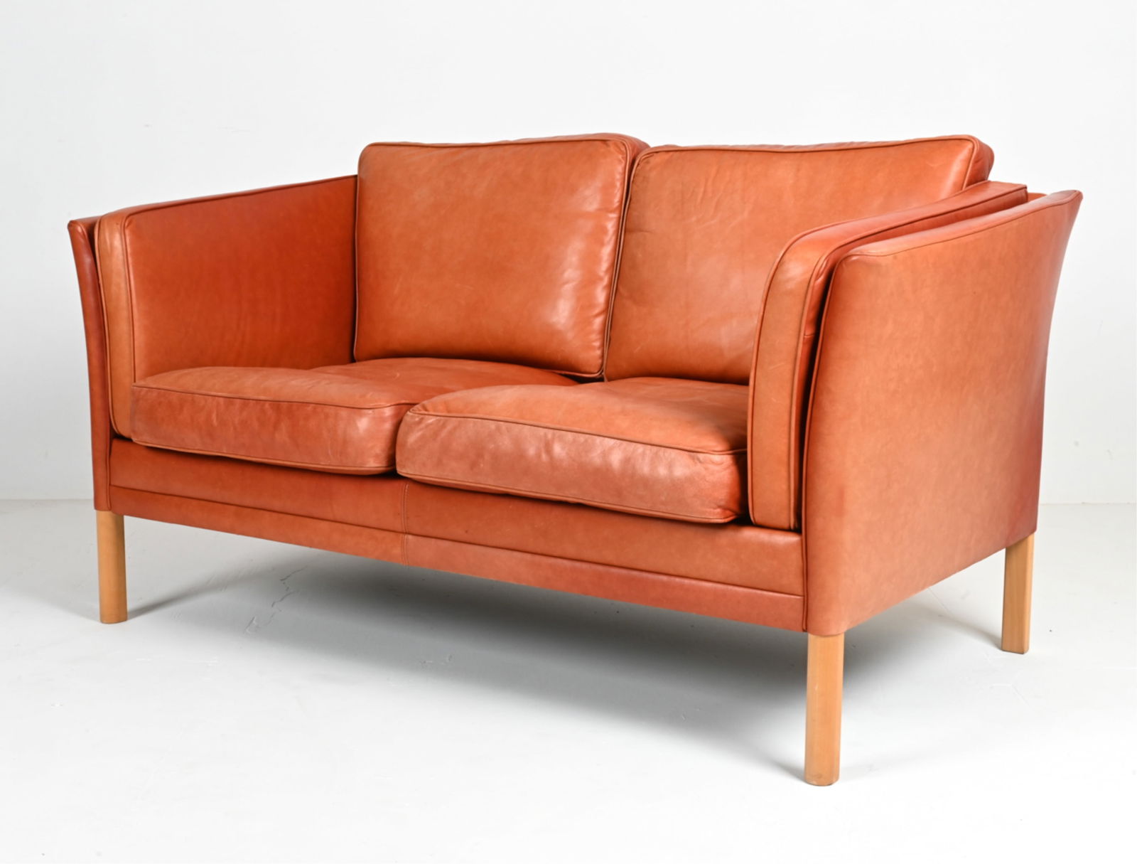 MOGENS HANSEN DANISH MODERN 2-SEAT LEATHER SOFA (1 of 17)