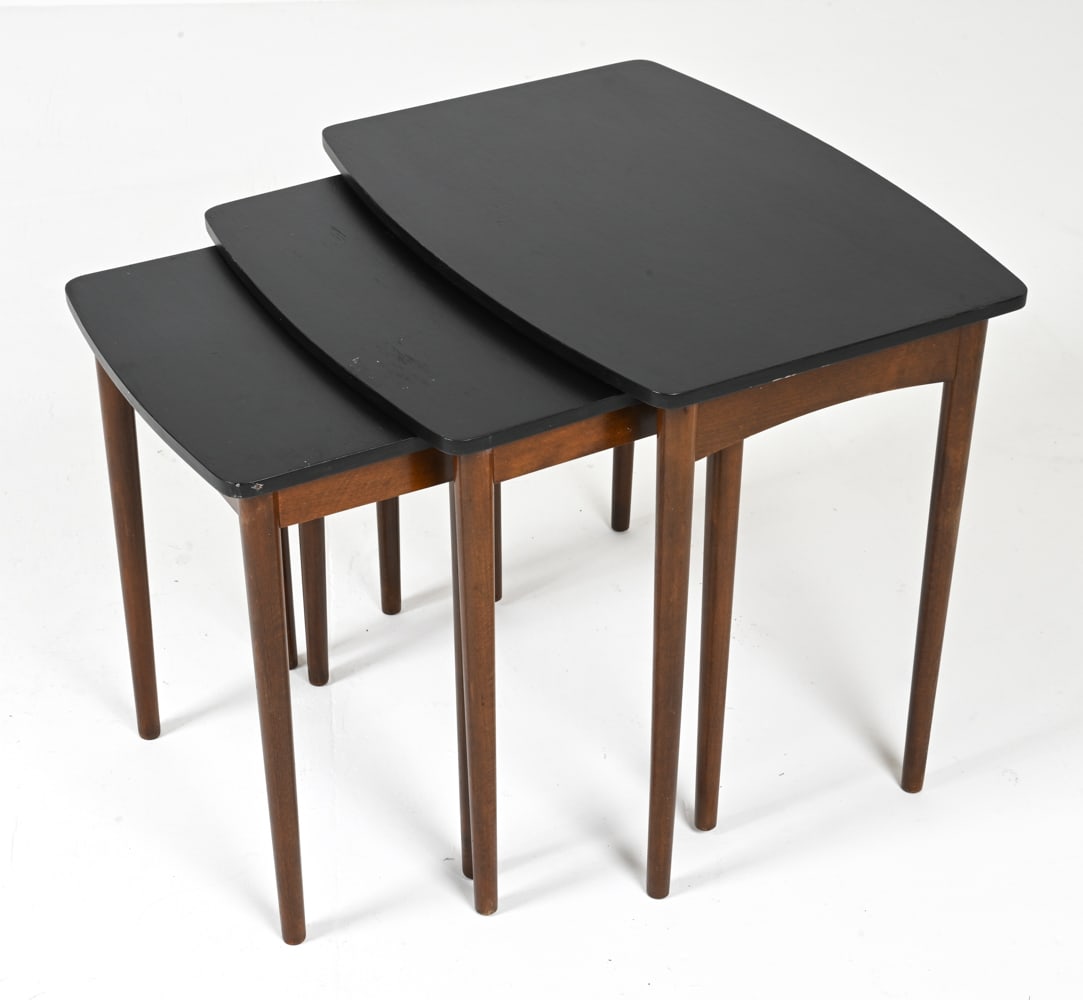 (3) DANISH NUTWOOD NESTING TABLES, C. 1960'S (1 of 15)