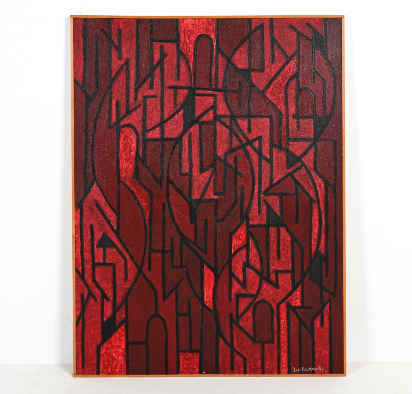 JAN PALDAN, DANISH (20TH C.) LARGE ABSTRACT O/M (1 of 9)