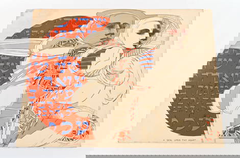 ARNOLD BELKIN, CA-MEXICO (1930-1992) LITHOGRAPH: Titled in print "A Seal Upon Thy Heart", signed and dated 1969 lower right, editioned 8/120 lower left. An Artist's Proof of this print resides in the permanent collection at the Smithsonian American