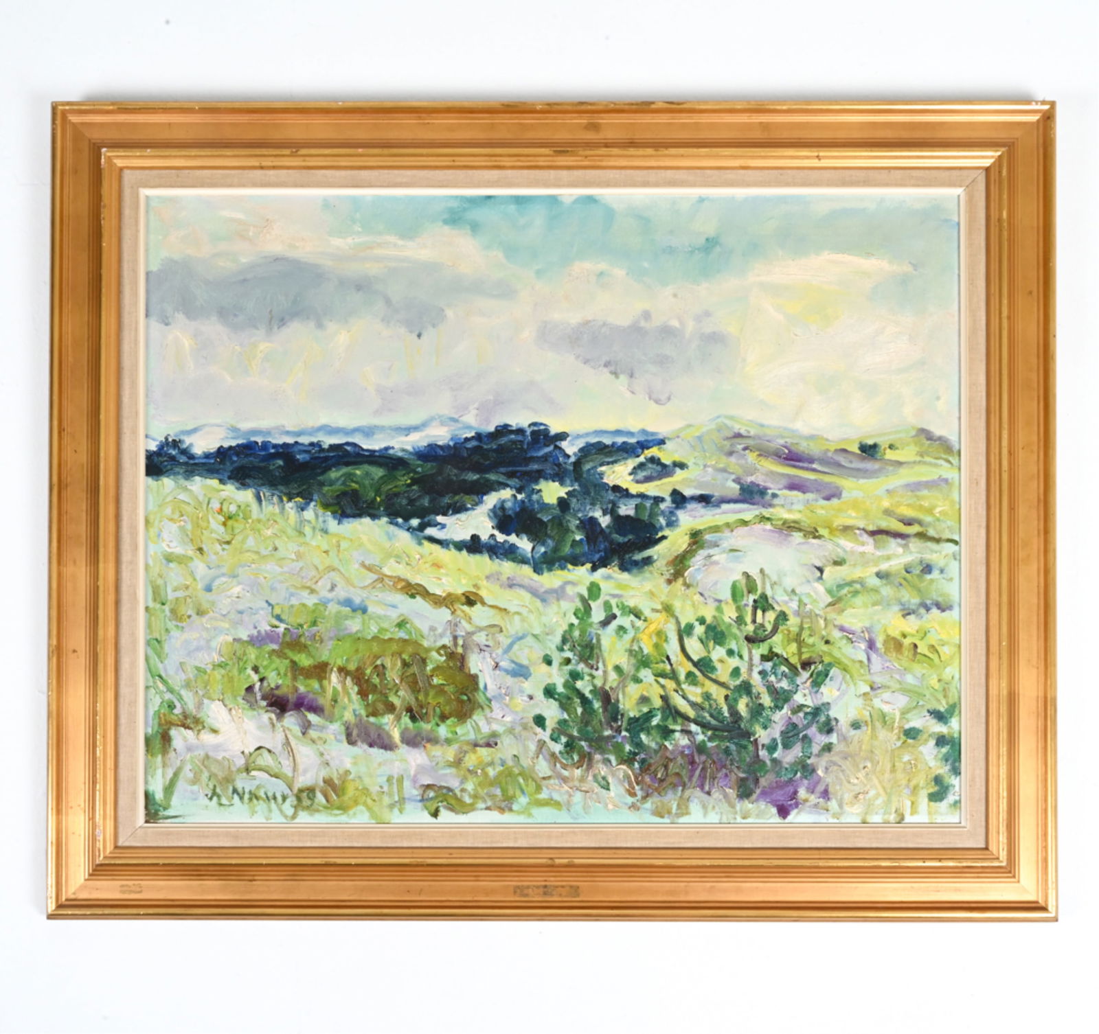 MID-CENTURY ORIGINAL O/C LANDSCAPE, SIGNED (1 of 8)