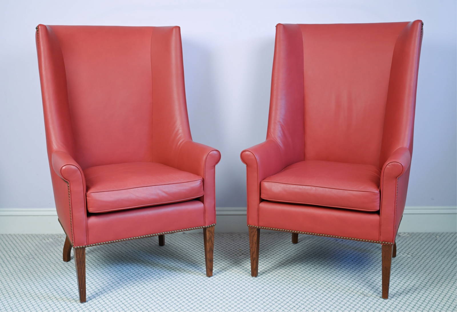 Pair Of Modern Highback Wing Chairs Auction