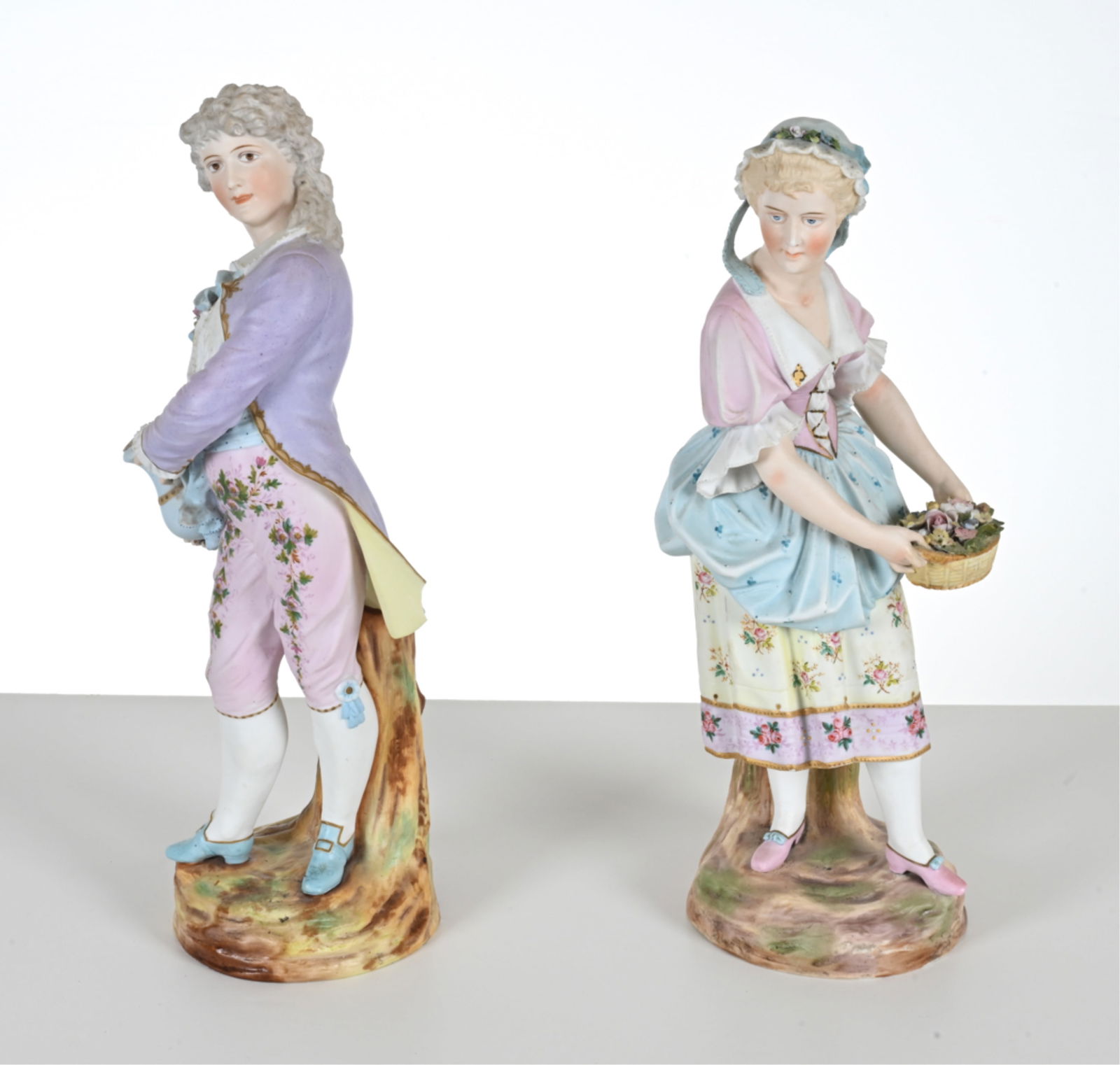 PAIR OF CONTEMPORARY BISQUE PORCELAIN FIGURINES (1 of 18)