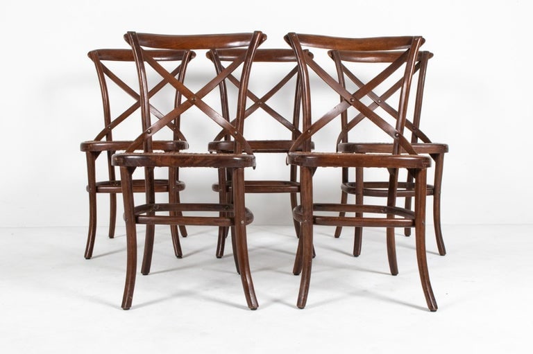 (5) ORIGINAL THONET BENTWOOD BEECH CHAIRS: Bentwood beech chairs, caned seats. Unsigned. Dimensions: H 35" x W 19" x D 16" x SH 18.75"Condition: Some joint separation and re-gluing, a few chips and small losses to wood including a loss to the