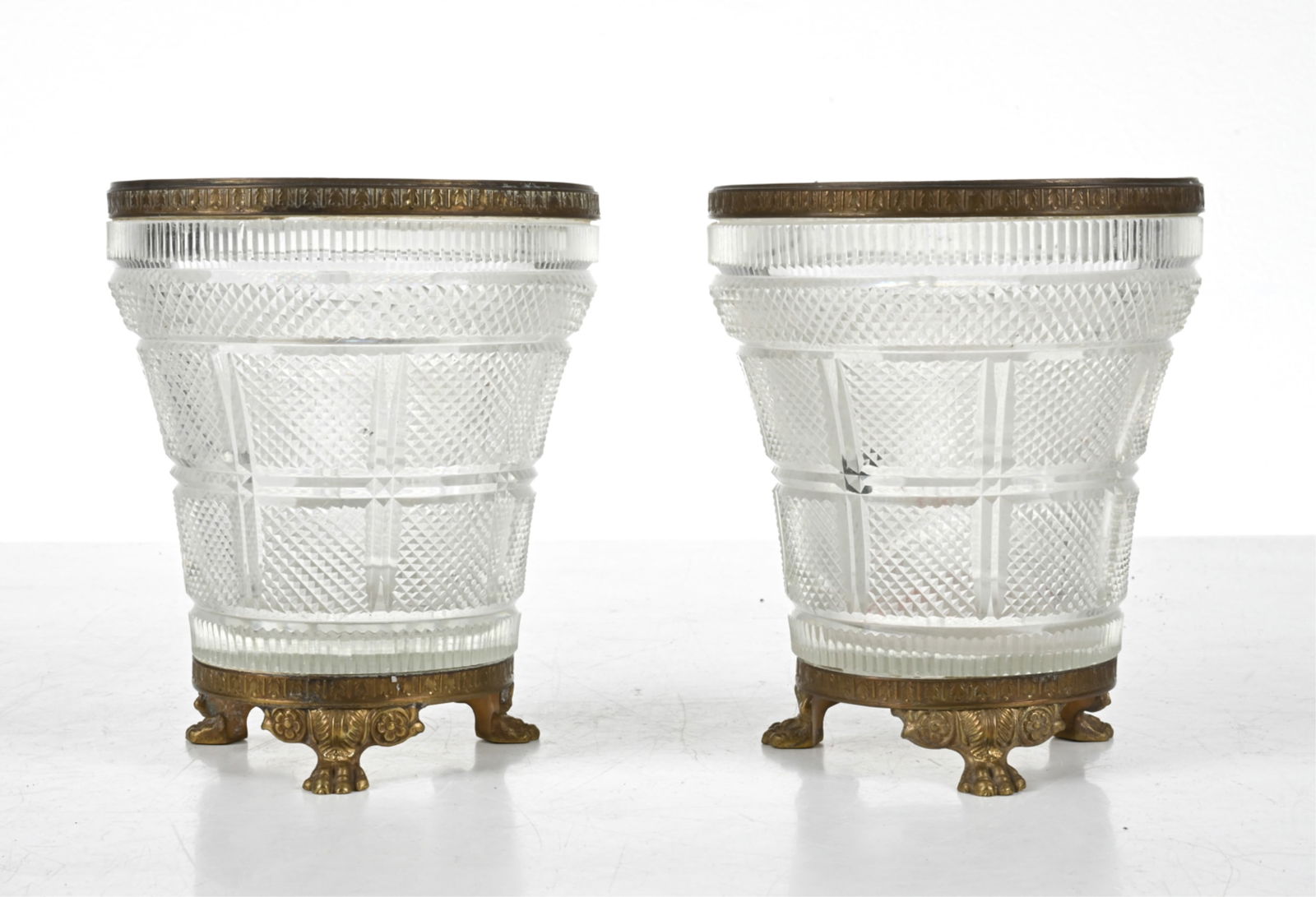 PAIR OF FRENCH ORMOLU-MOUNTED CRYSTAL VASES (1 of 13)