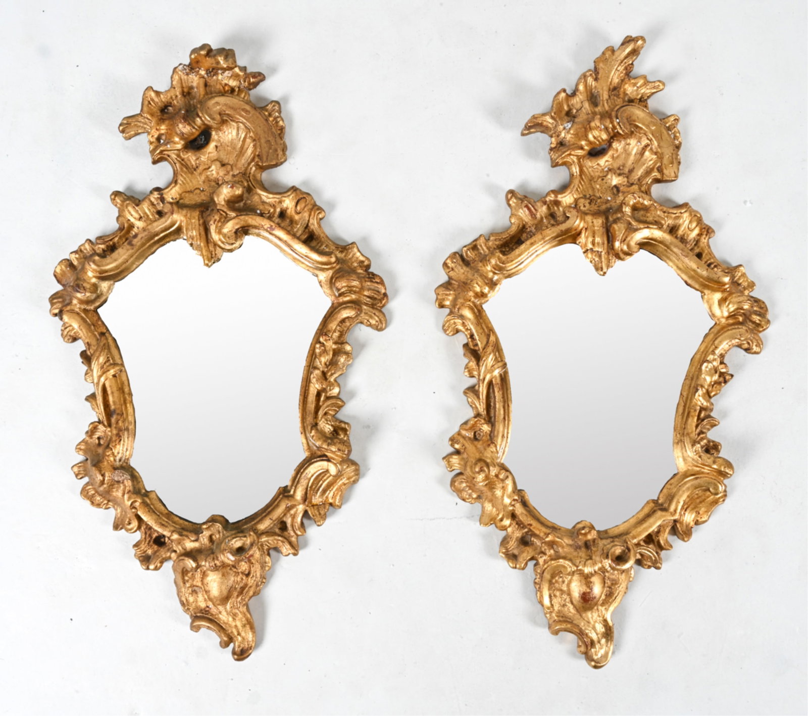 (2) 18TH C. ROCOCO CARVED GILTWOOD MIRRORS (1 of 14)