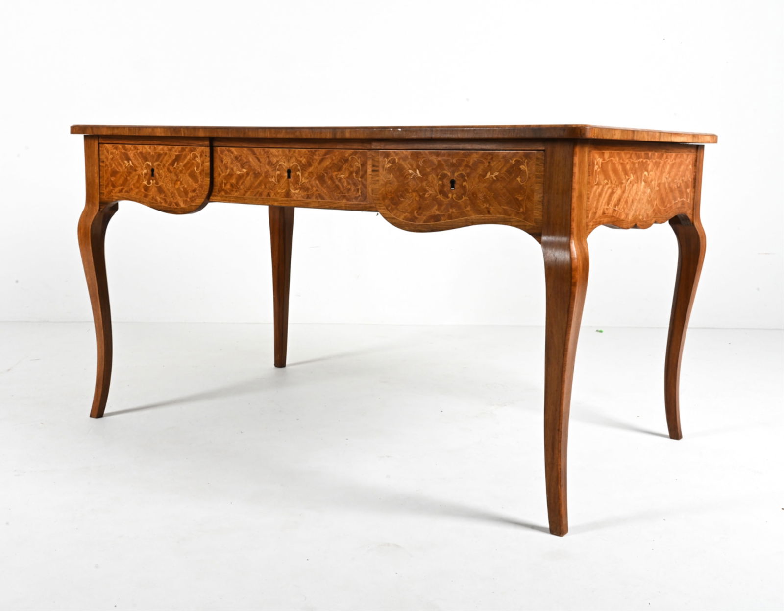 FRENCH OR VENETIAN MARQUETRY EXECUTIVE DESK (1 of 16)