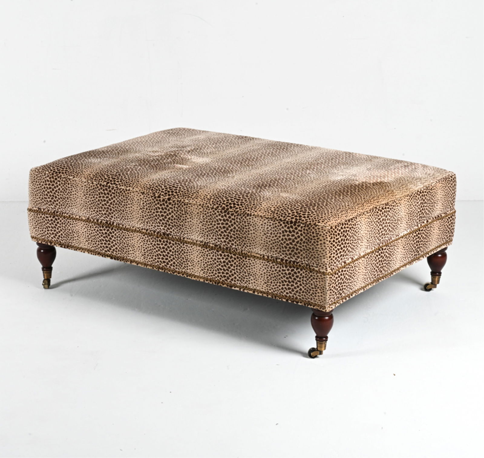 CUSTOM CHEETAH-PRINT PLUSH VELVET OTTOMAN (1 of 17)