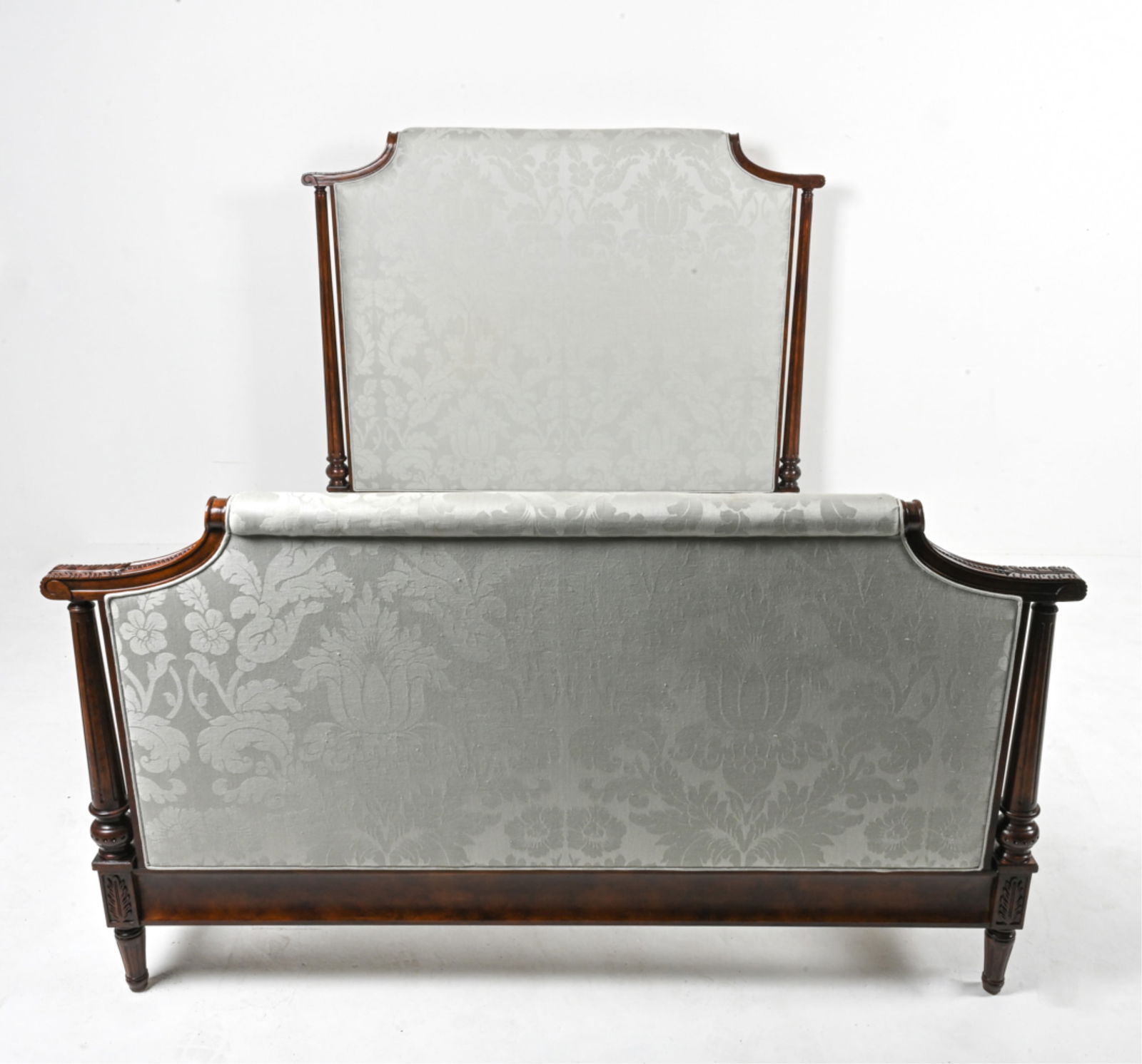 FRENCH DAMASK UPHOLSTERED QUEEN BED (1 of 16)