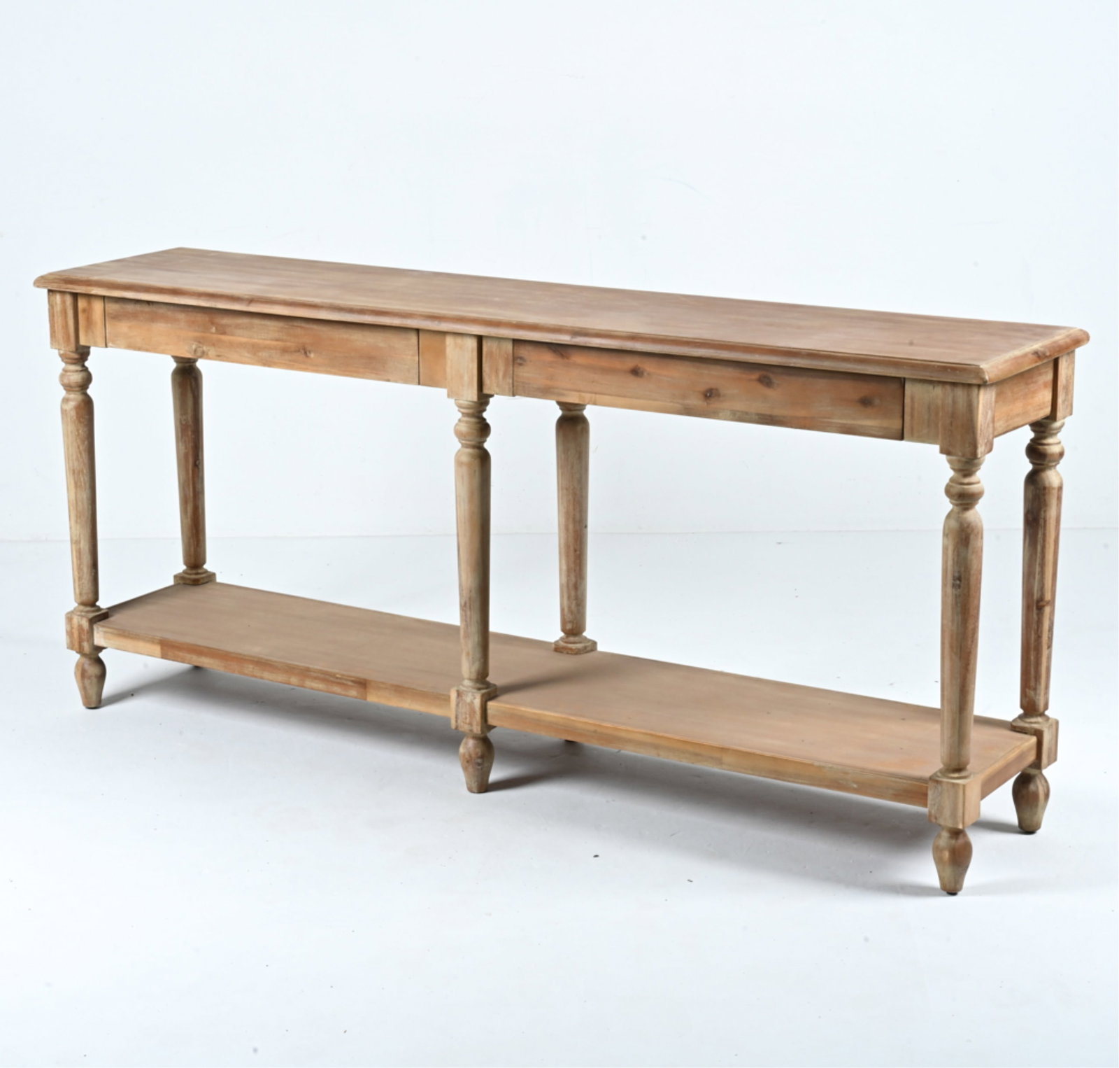 FARMHOUSE MODERN CONSOLE TABLE IN WHITE PAINT WASH (1 of 17)