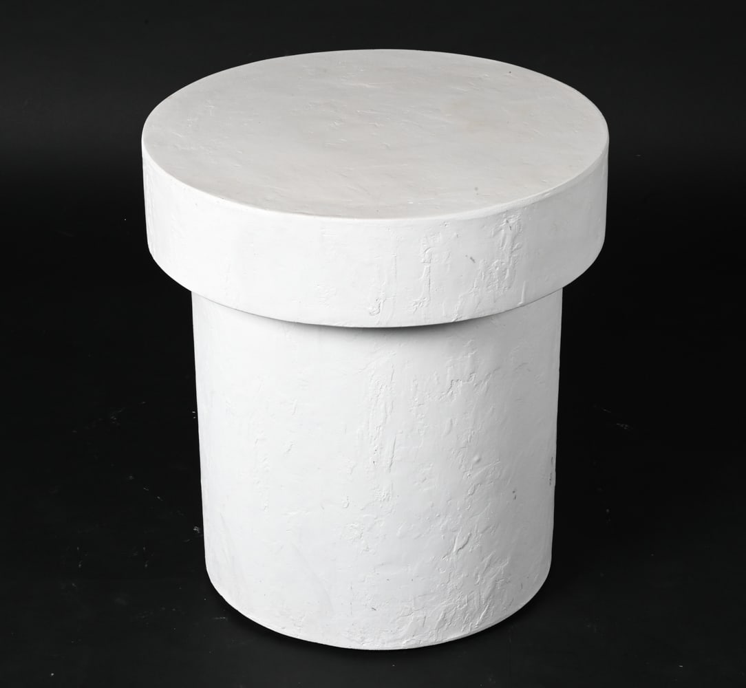 MINIMALIST SCULPTURAL DRUM-STYLE END TABLE (1 of 12)