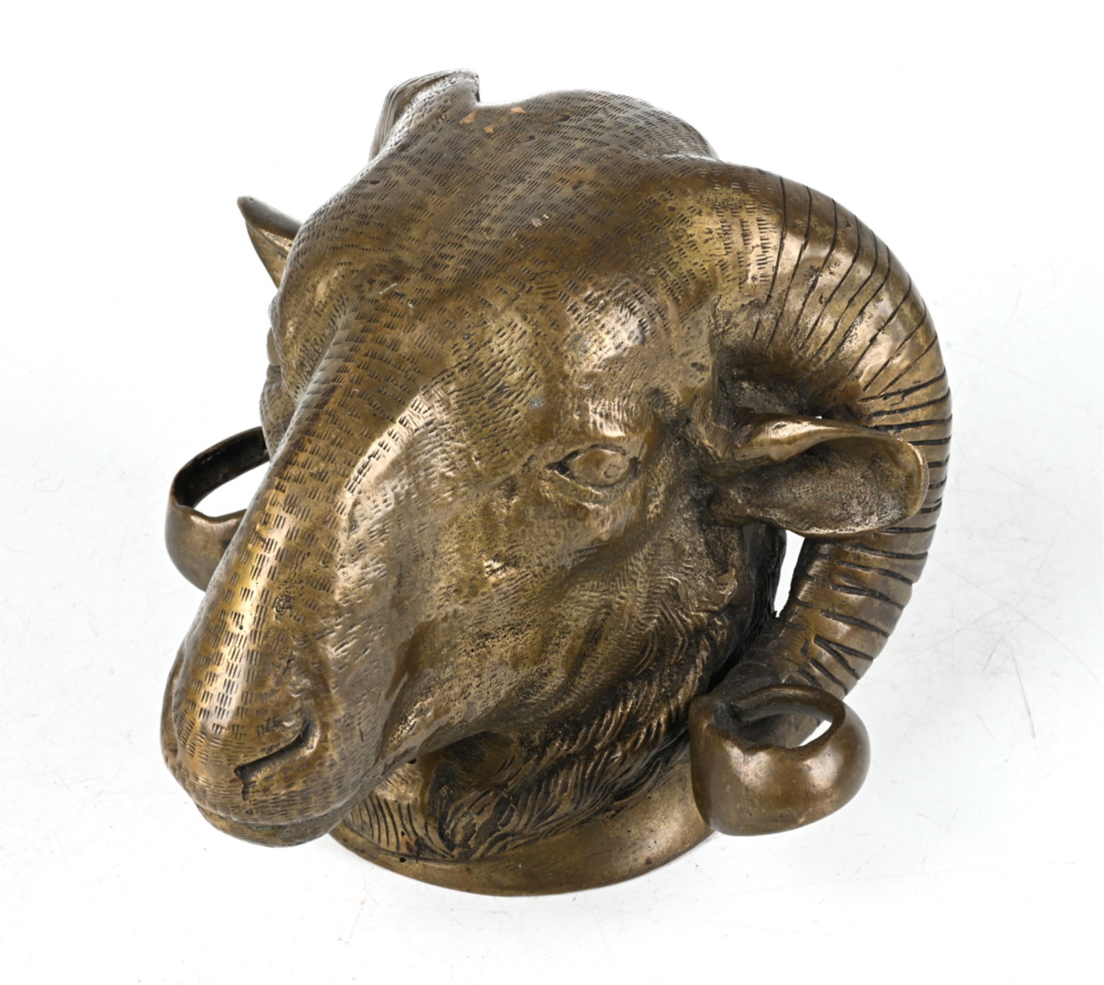 20TH C. BRONZE RAM'S HEAD SCULPTURE (1 of 12)