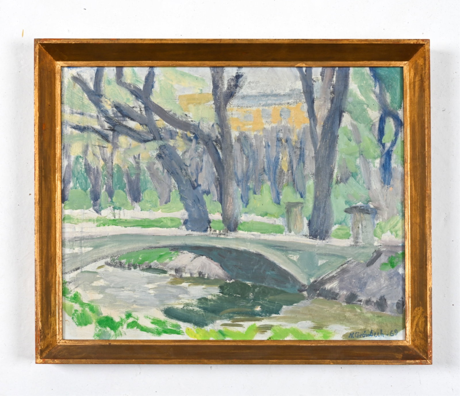 NIELS GRONBECH, DANISH (1907-1991) O/C LANDSCAPE (1 of 7)