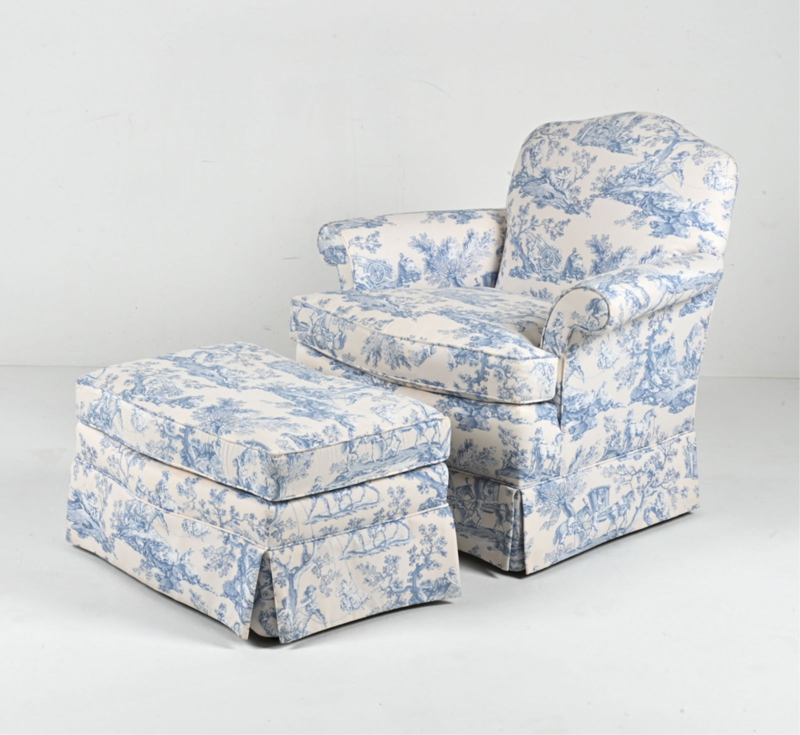 CLUB CHAIR & OTTOMAN IN MANUEL CANOVAS TOILE (1 of 17)