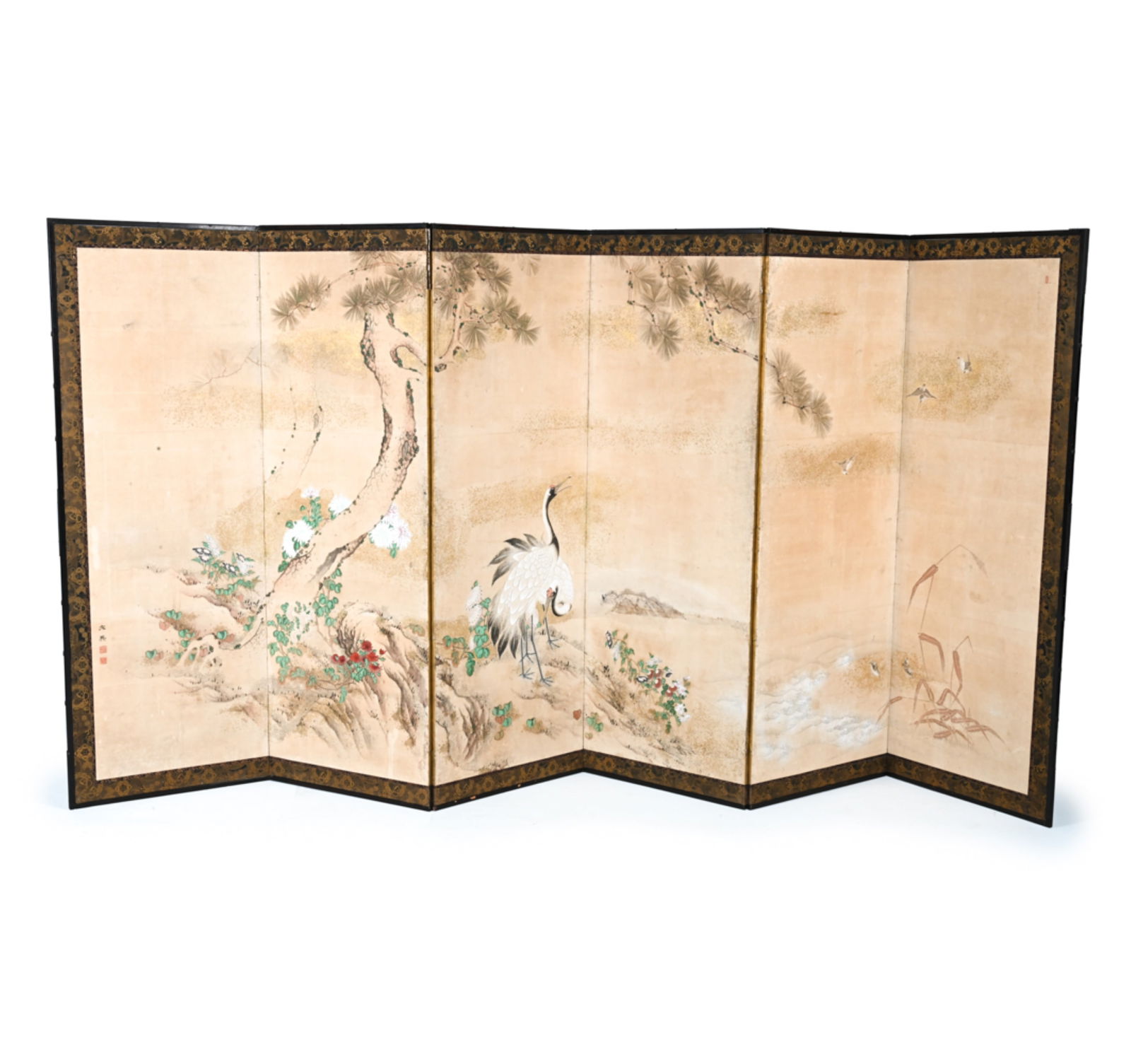 ANTIQUE JAPANESE PAINTED ROOM SCREEN (1 of 20)