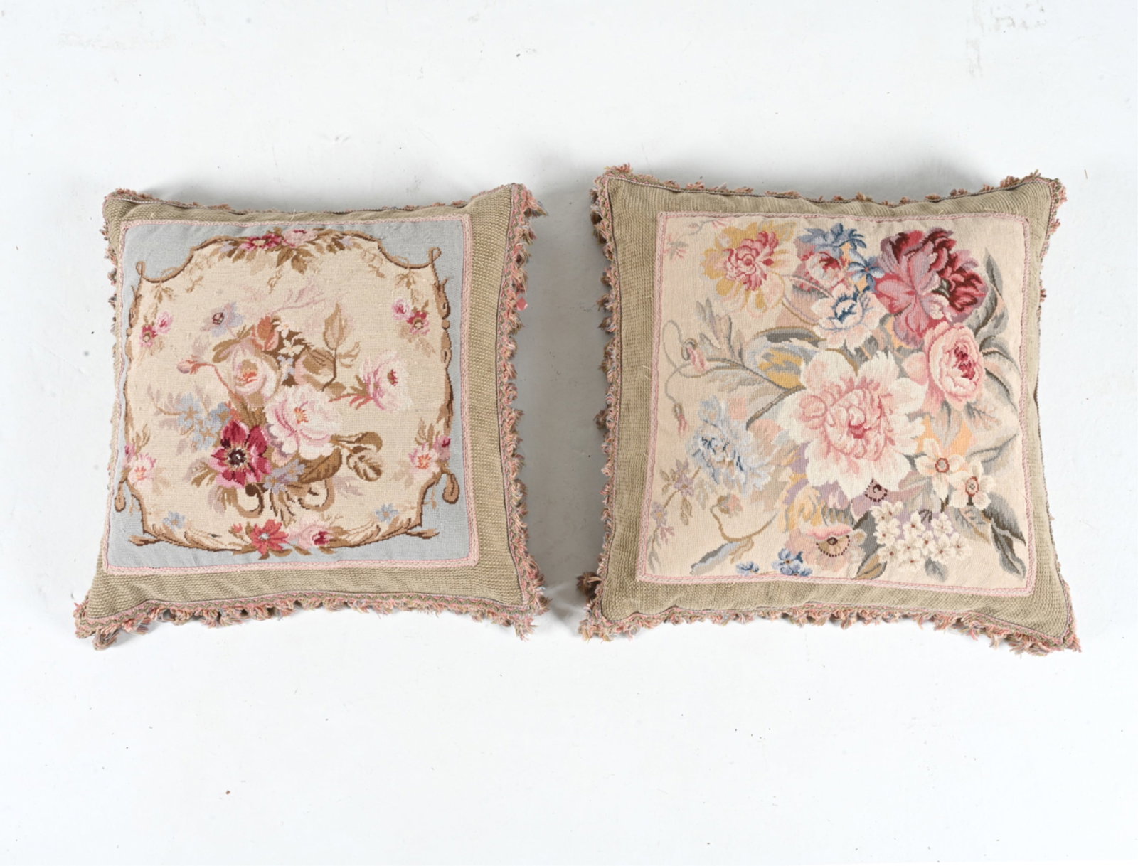 PAIR OF CUSTOM AUBUSSON-STYLE TAPESTRY PILLOWS (1 of 10)