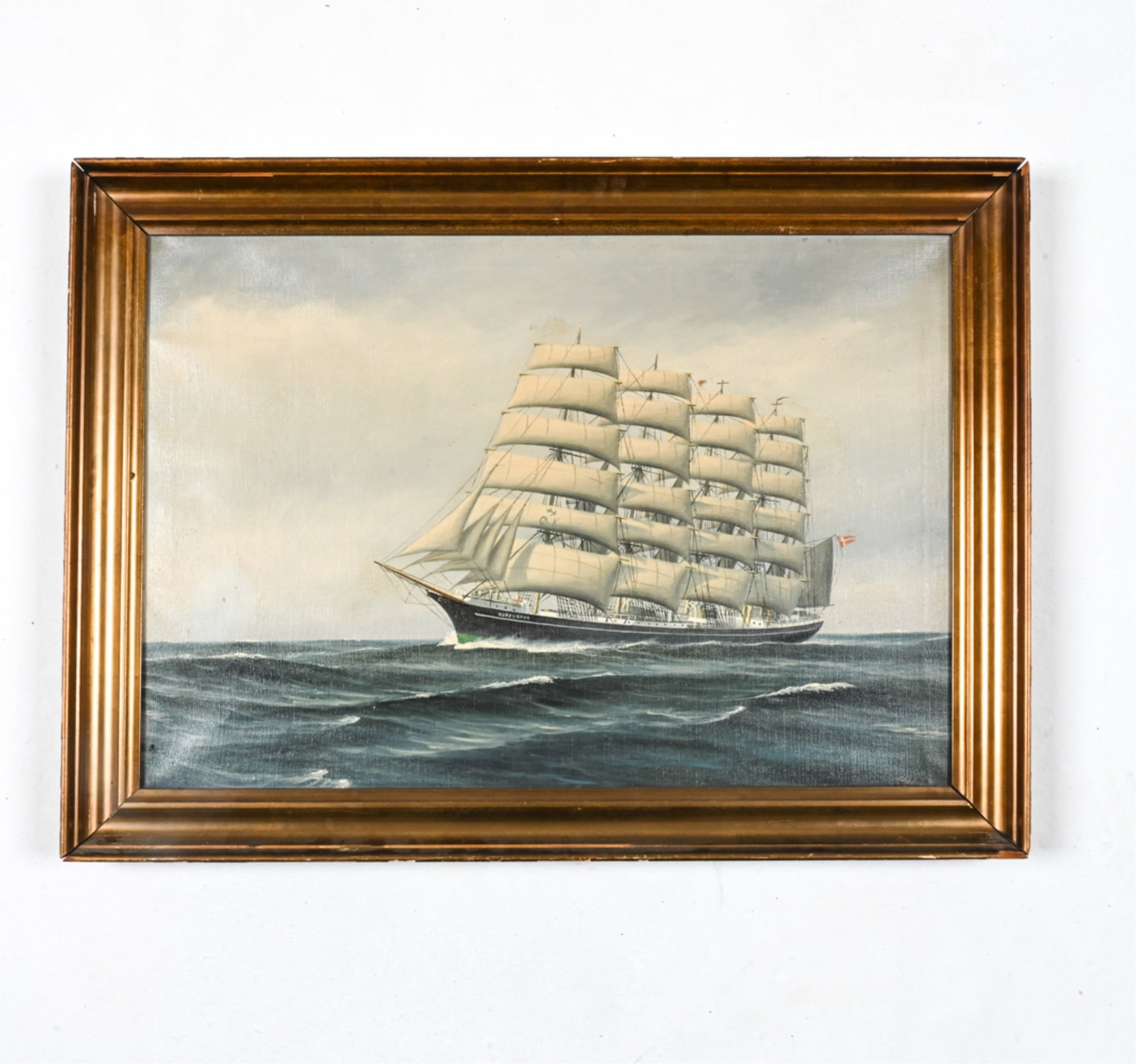 EARLY 20TH C. DANISH O/C; BARQUE SHIP KOBENHAVN (1 of 5)