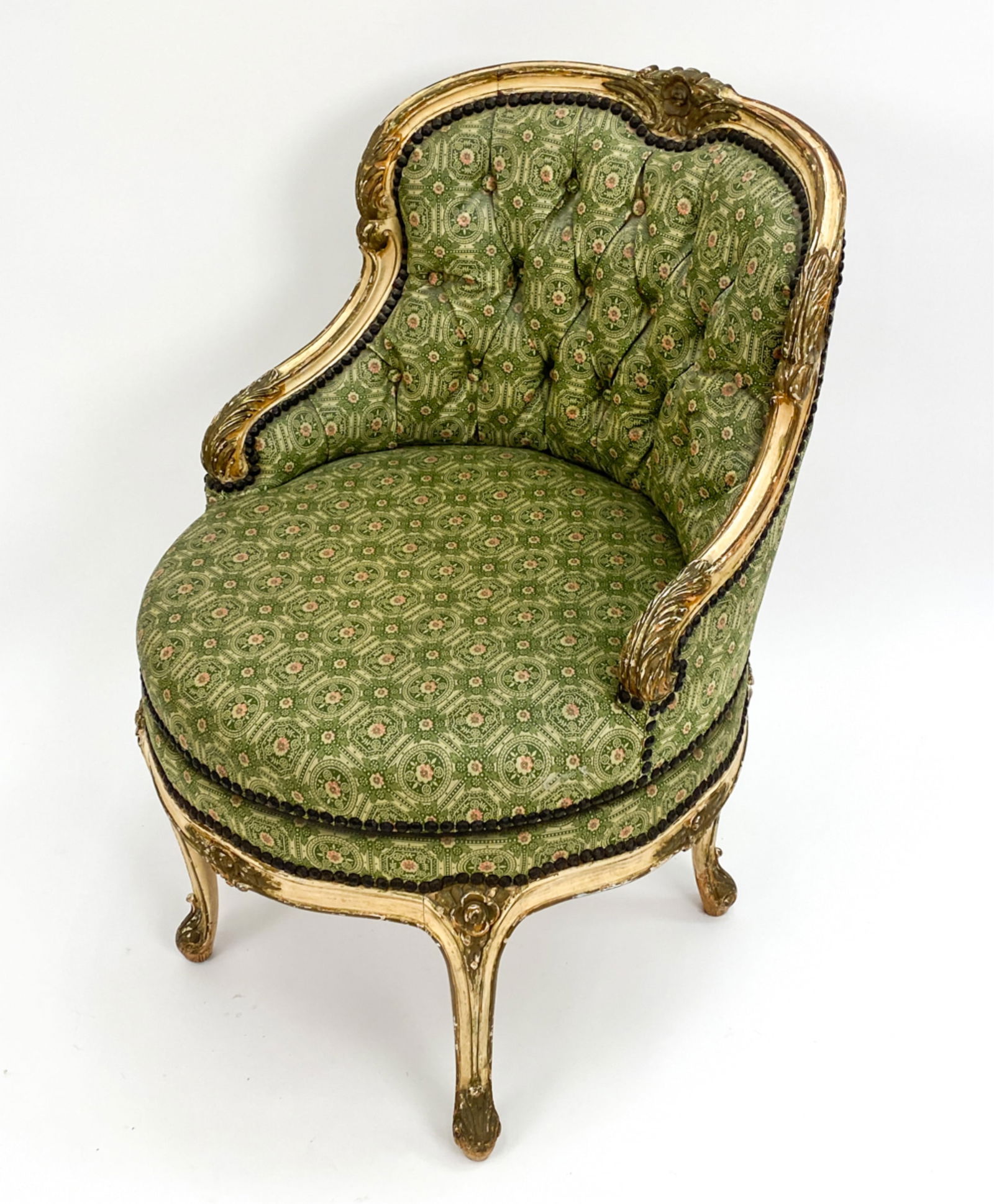 VINTAGE FRENCH SWIVELING VANITY CHAIR (1 of 15)