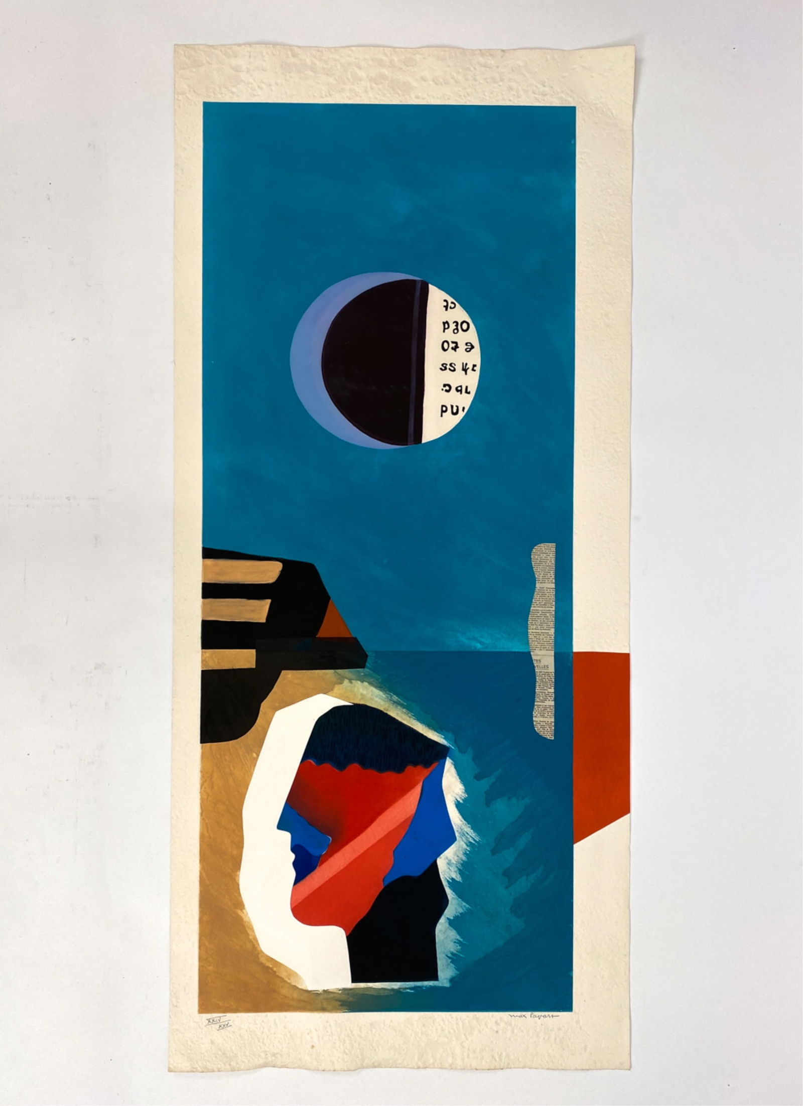 MAX PAPART (1911-1994) EMBOSSED ETCHING W/ COLLAGE (1 of 7)