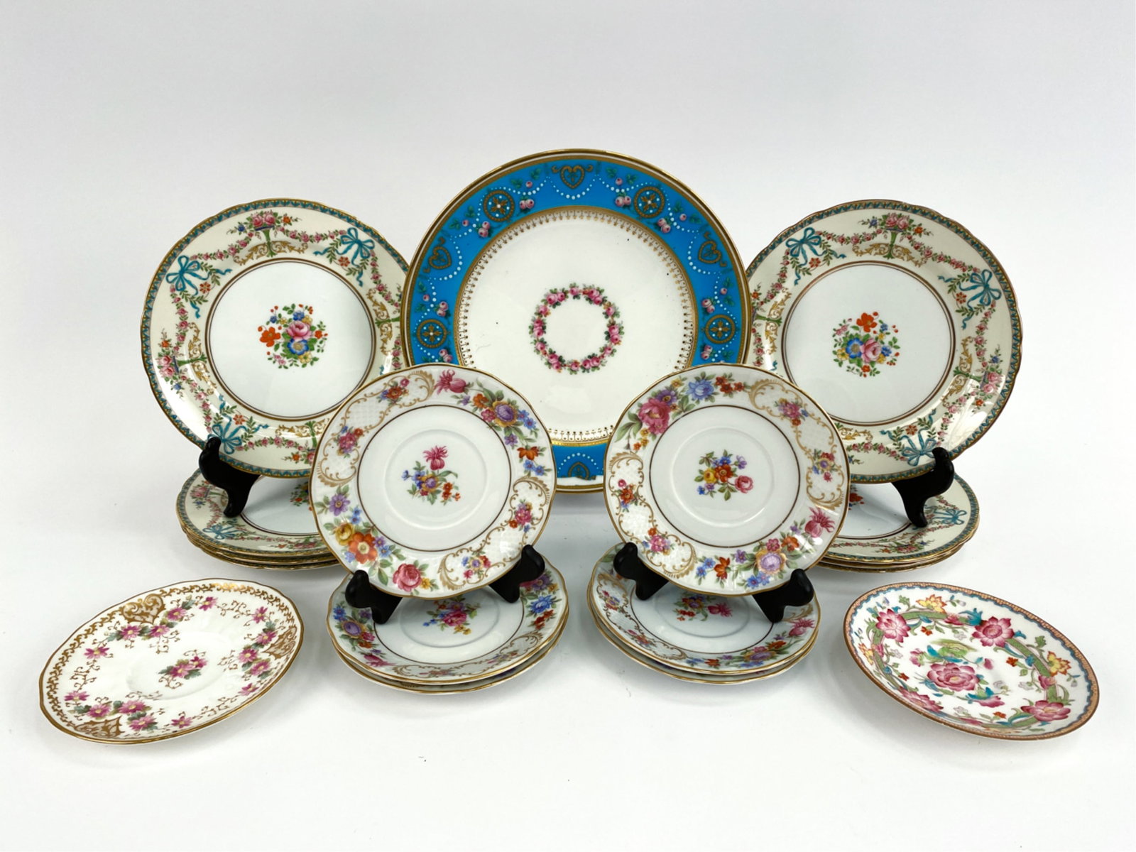 LIMOGES & AYNSLEY DECORATED PORCELAIN GROUPING (1 of 15)