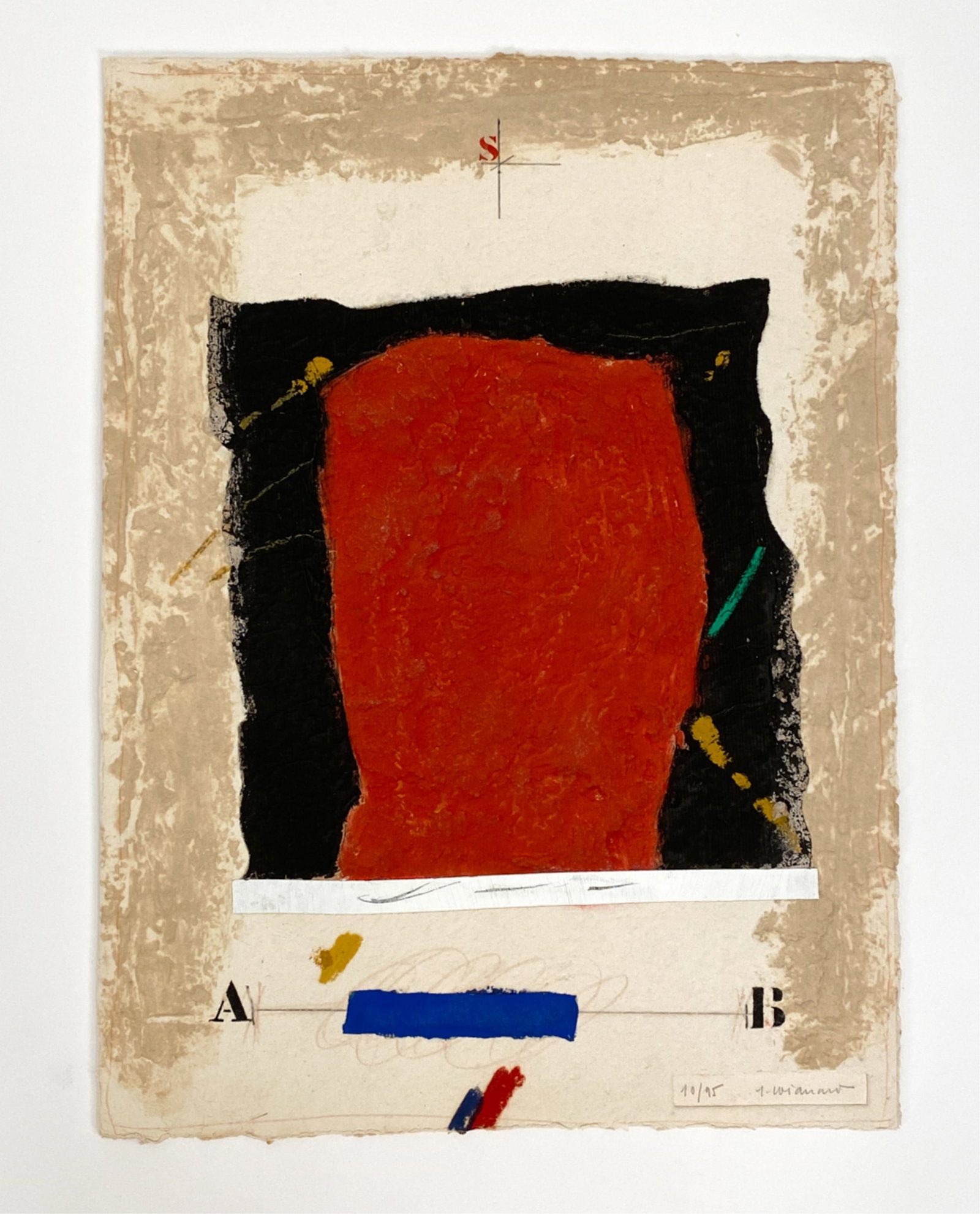 JAMES COIGNARD (1925-2008) CARBORUNDUM W/ COLLAGE (1 of 6)
