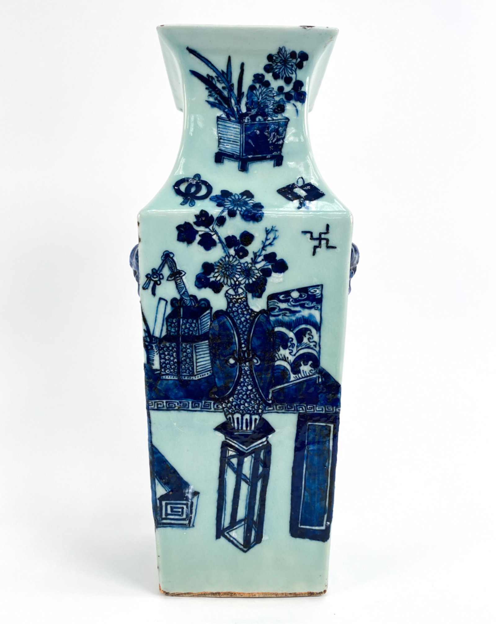 CHINESE BLUE ON CELADON VASE (1 of 10)