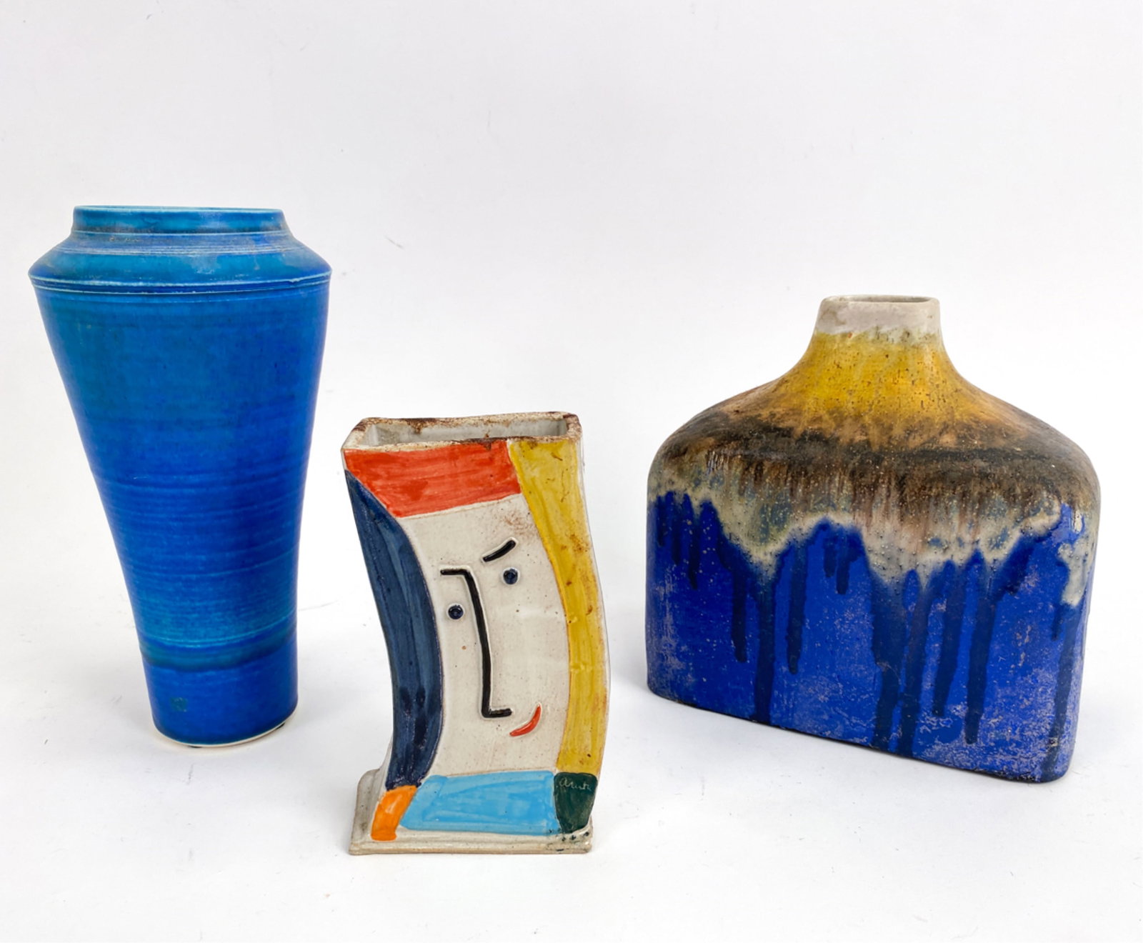 (3) MID-CENTURY CERAMIC VASES INCL. FANTONI STYLE (1 of 11)