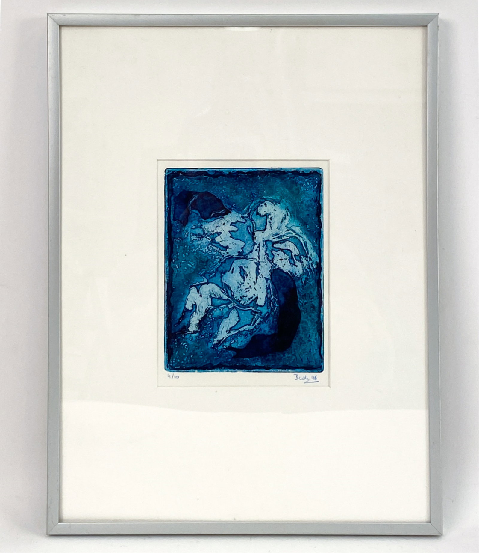 BEATY CZETO, HUNGARIAN (20TH C.) AQUATINT: Abstract, signed, dated '96. Numbered 4/10. Dimensions: (Frame) H 16.25" x W 12.25" Condition: A couple marks to the frame.