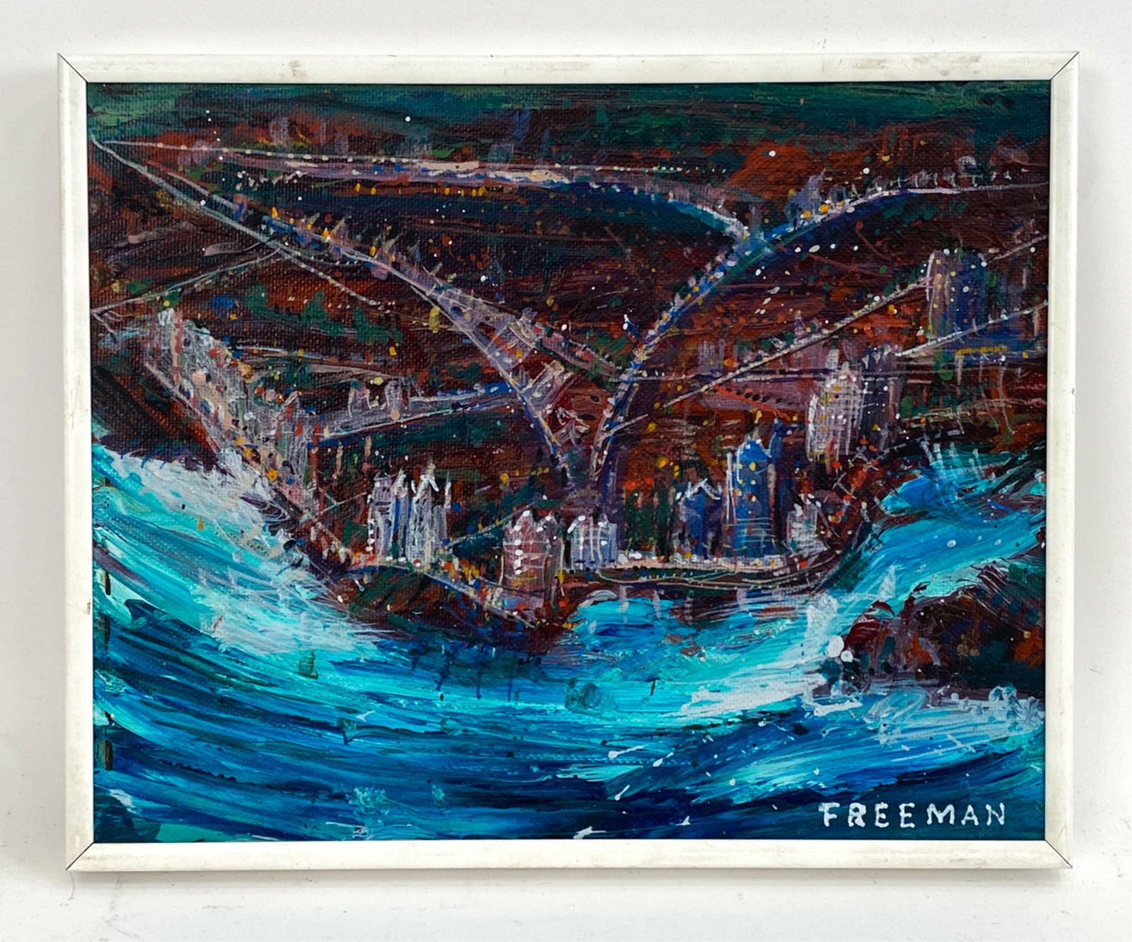 HERM FREEMAN (20TH C.) ACRYLIC ON CANVAS BOARD (1 of 6)