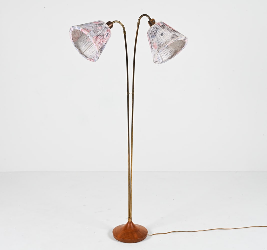 SWEDISH DOUBLE GOOSENECK FLOOR LAMP, C. 1970'S (1 of 17)
