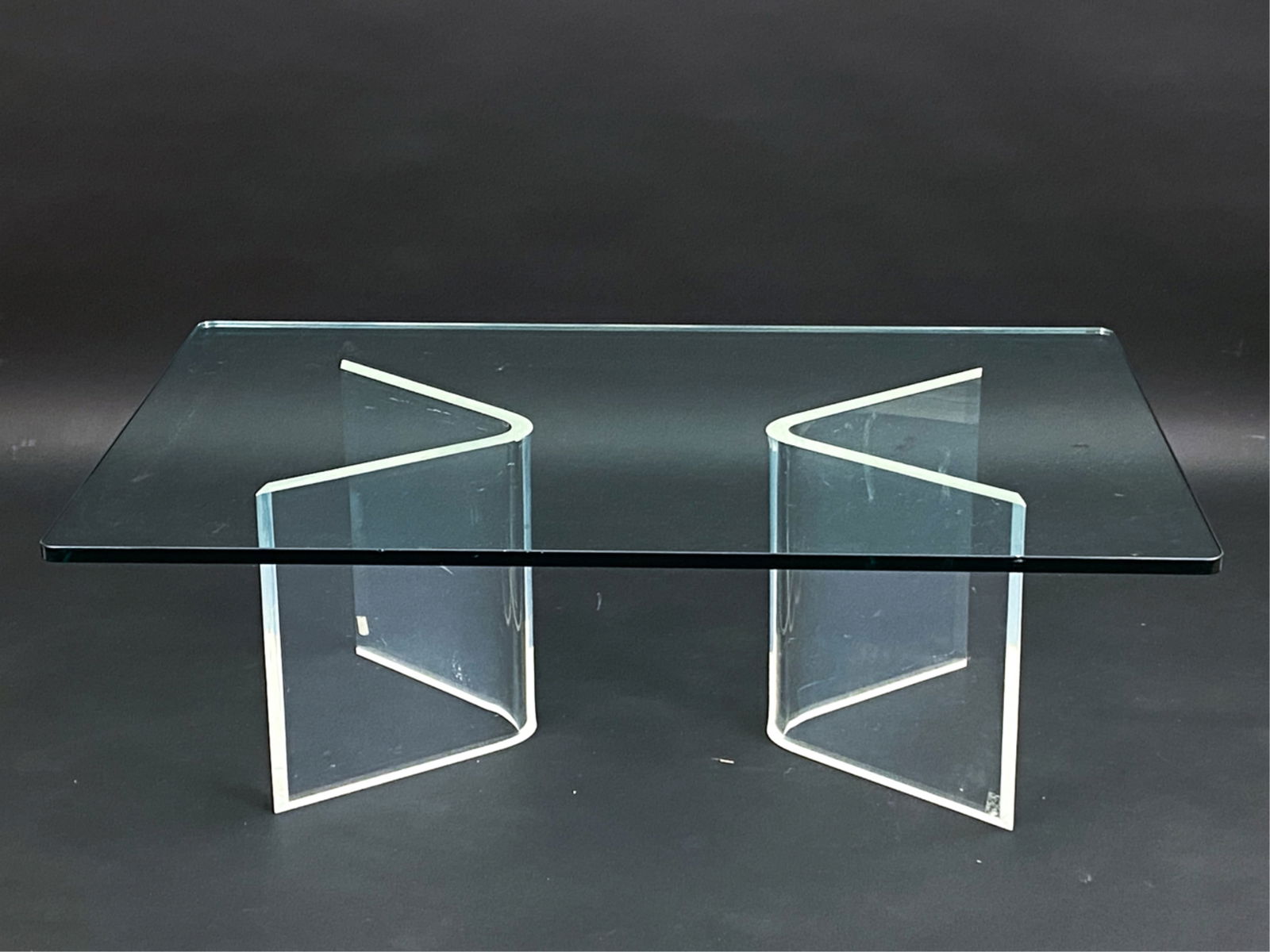 VINTAGE LUCITE & GLASS COFFEE TABLE (1 of 10)
