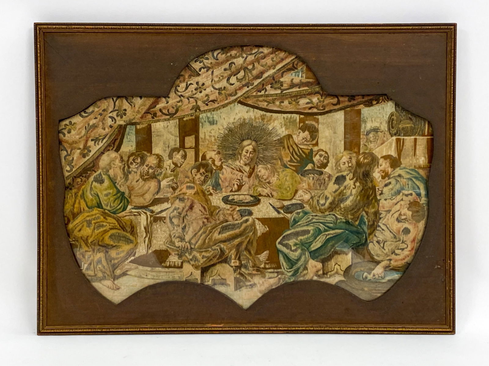 18TH C. ITALIAN NEEDLEWORK LAST SUPPER (1 of 6)