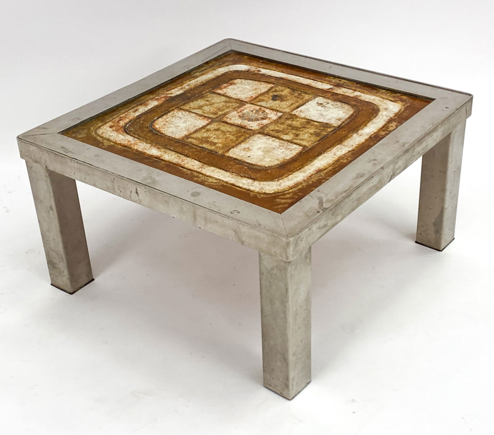 MID-CENTURY CERAMIC TOP SIDE TABLE (1 of 9)