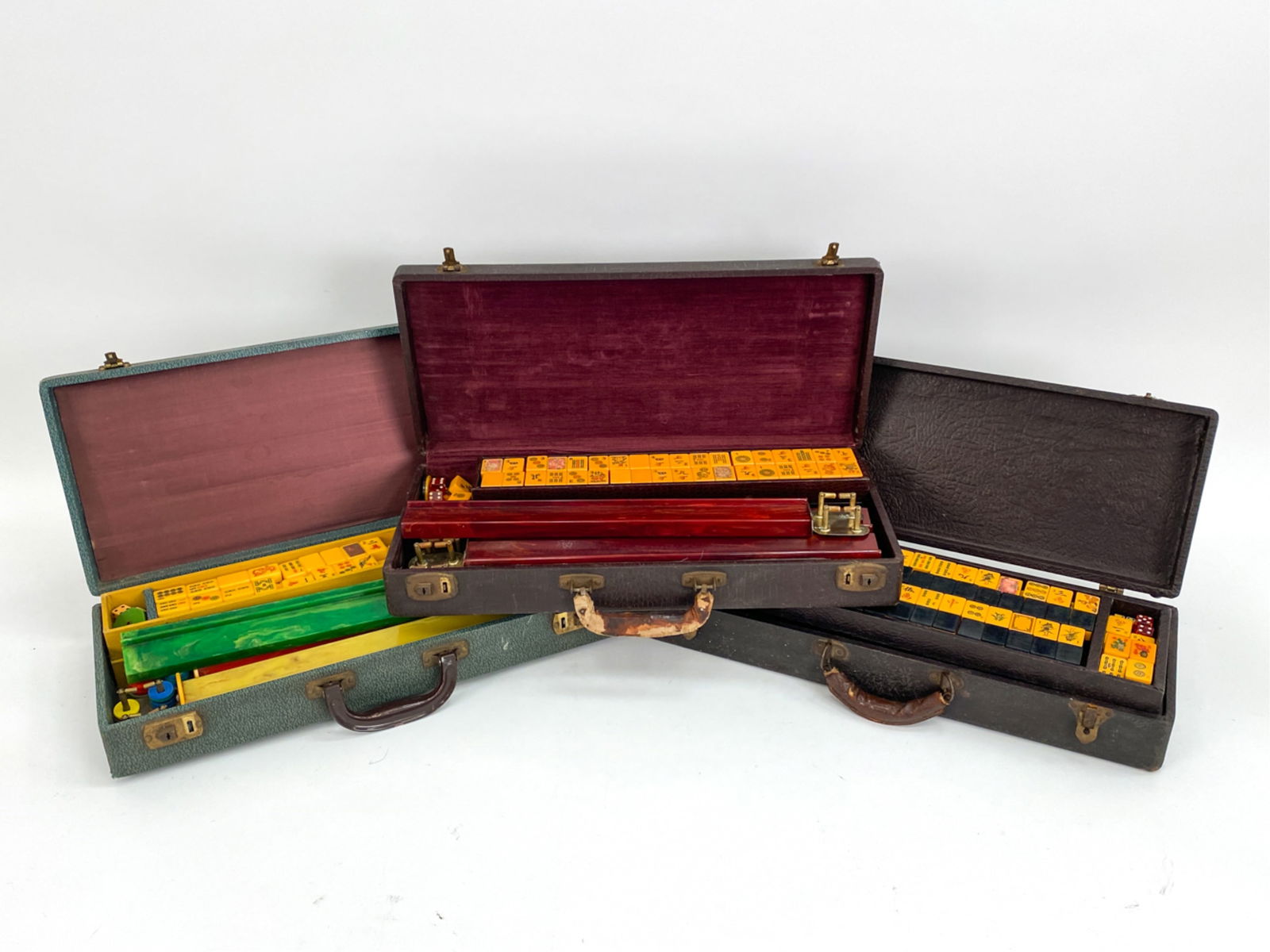 (3) VINTAGE BAKELITE MAHJONG SETS (1 of 11)