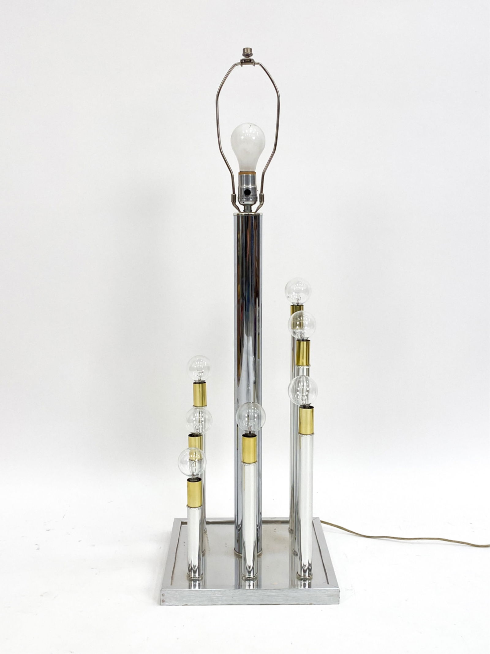 VINTAGE MODERN CHROME & BRASS TABLE LAMP (1 of 10)