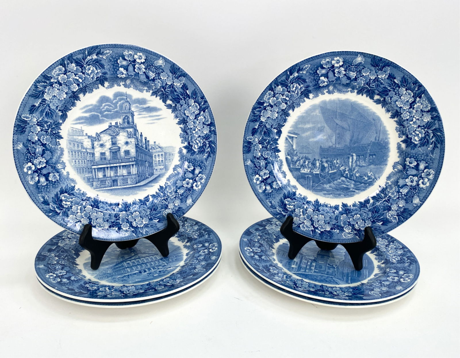 (6) WEDGWOOD TRANSERWARE BOSTON HISTORY PLATES (1 of 10)