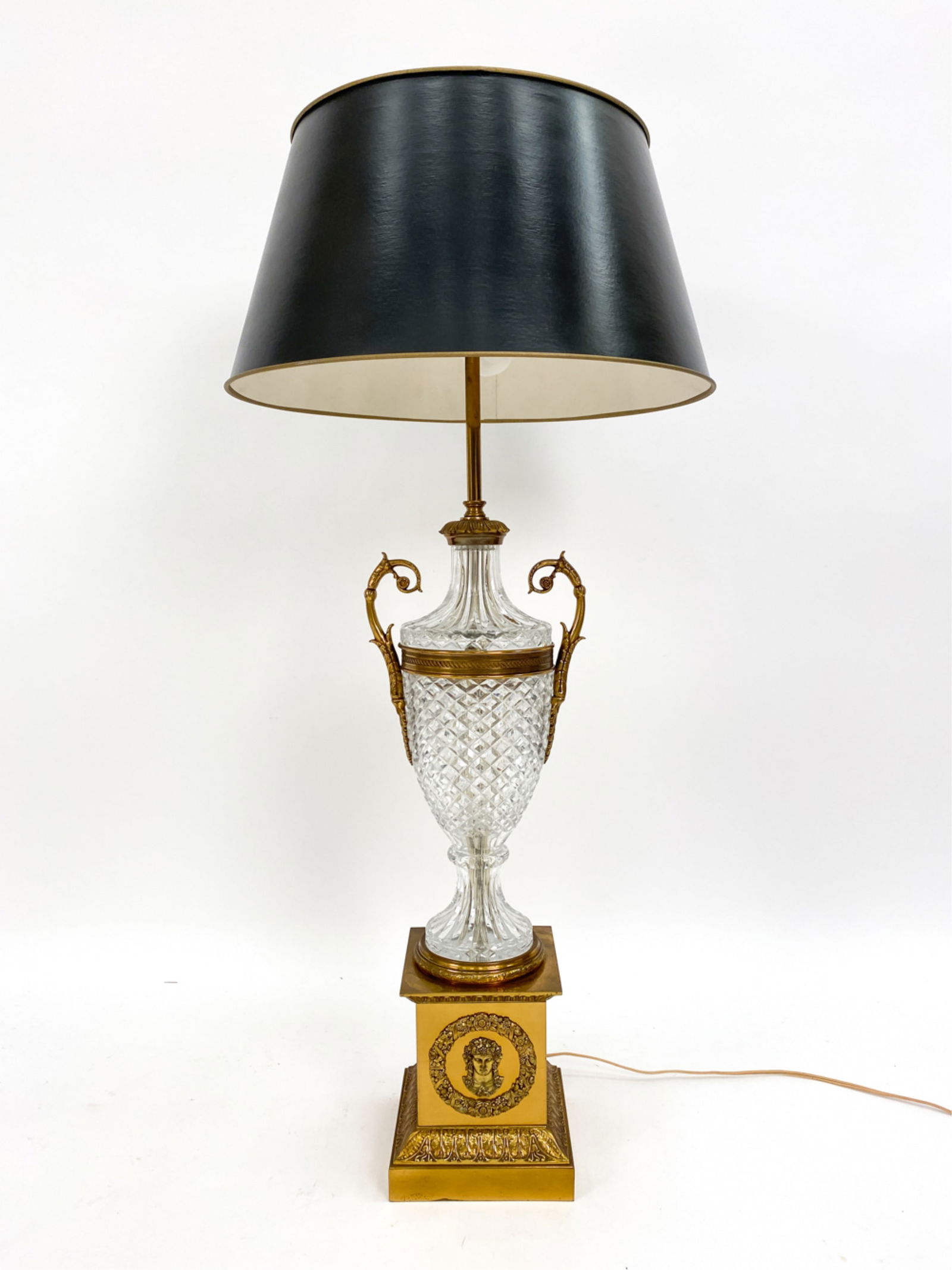 EMPIRE-STYLE BRASS & GLASS TABLE LAMP (1 of 11)