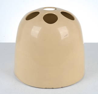 GISMONDI SCHWEINBERGER ARTEMIDE UMBRELLA STAND: Model "Dedalo" iconic Space Age plastic umbrella stand, designed by Emma Gismondi Schweinberger for Artemide, Italy, c. 1970's. Signed underneath. Dimensions: H 14" x Dia. 15" Condition: Natural