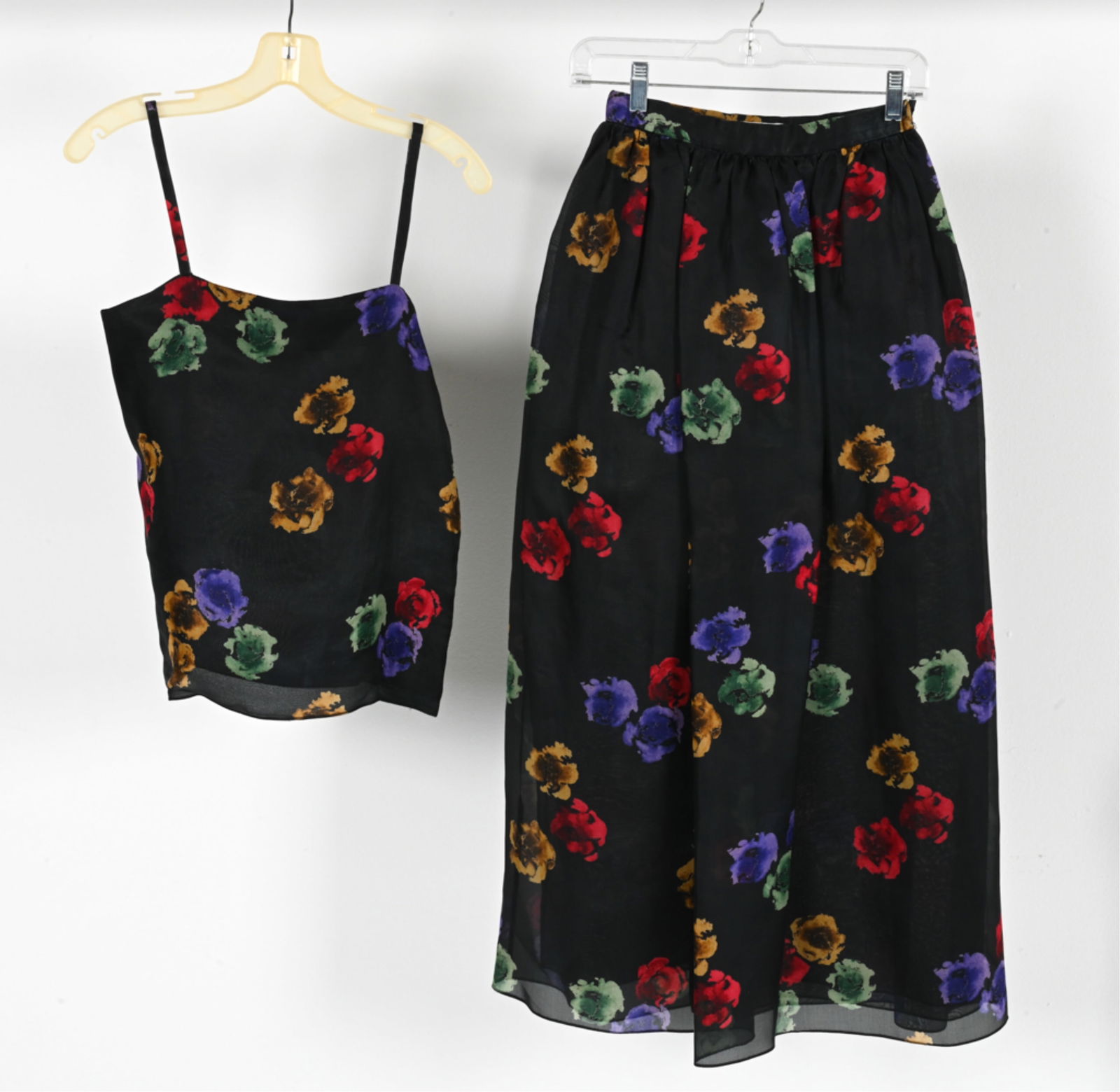 VINTAGE CHRISTIAN DIOR PRINTED SILK SKIRT SET (1 of 13)