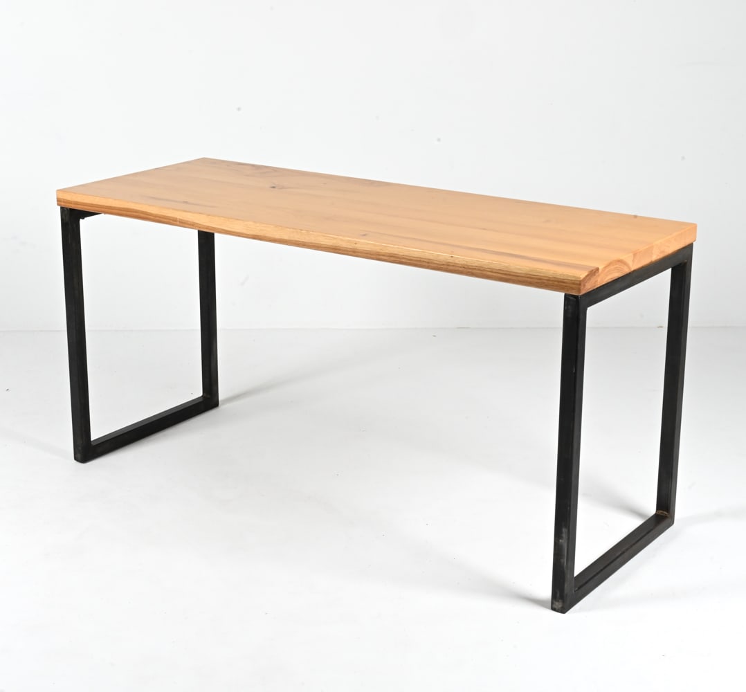 INDUSTRIAL STEEL & BUTCHER BLOCK CONSOLE TABLE (1 of 18)