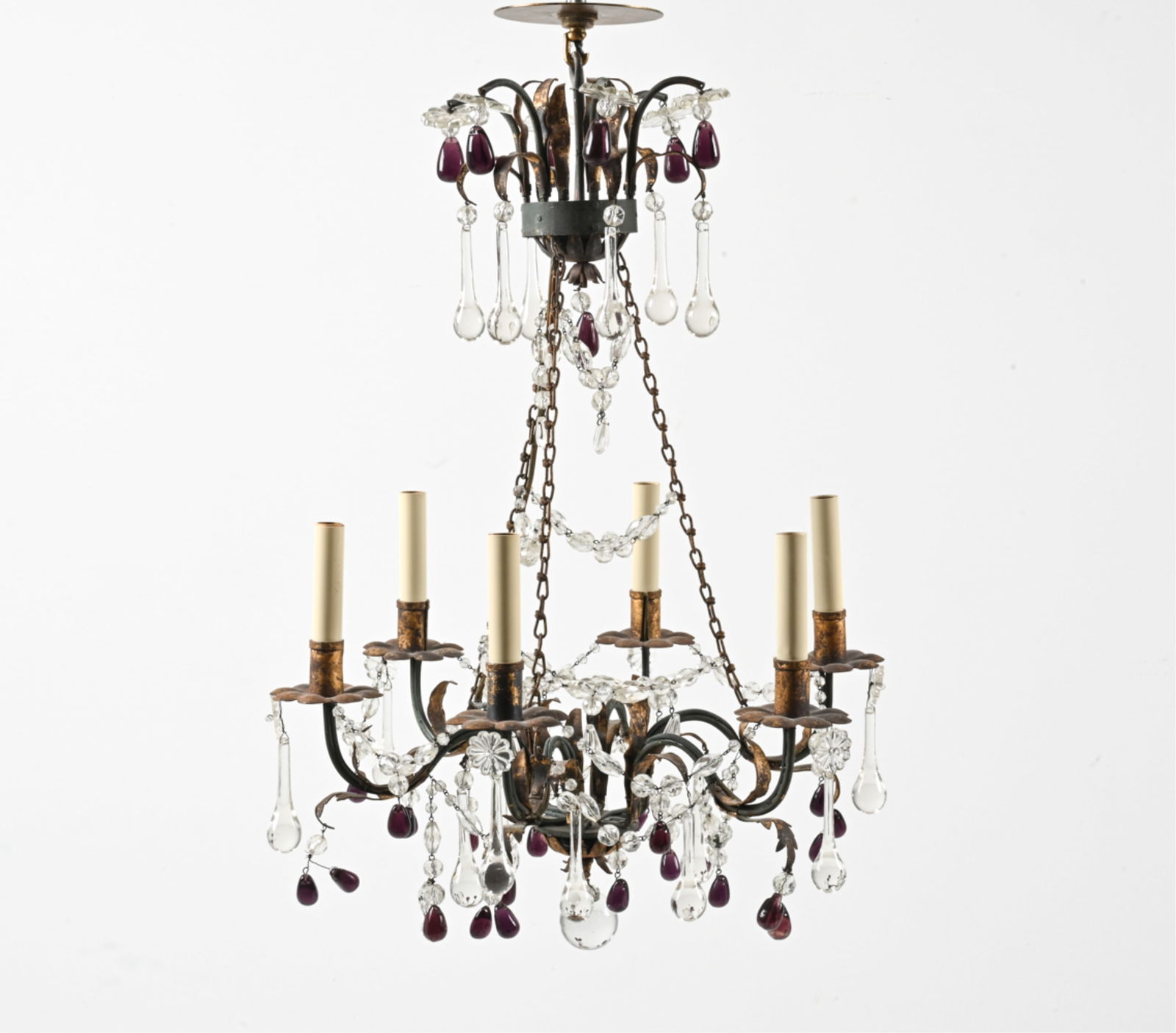 FRENCH GILT & PAINTED CHANDELIER, C. 1875 (1 of 14)