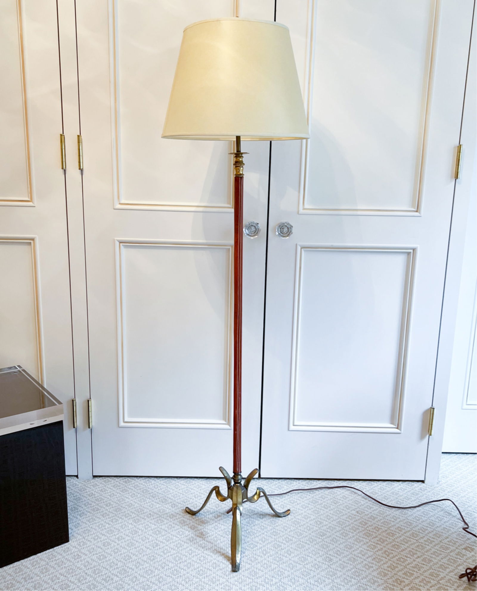 JACQUES ADNET STYLE LEATHER-WRAPPED FLOOR LAMP (1 of 13)