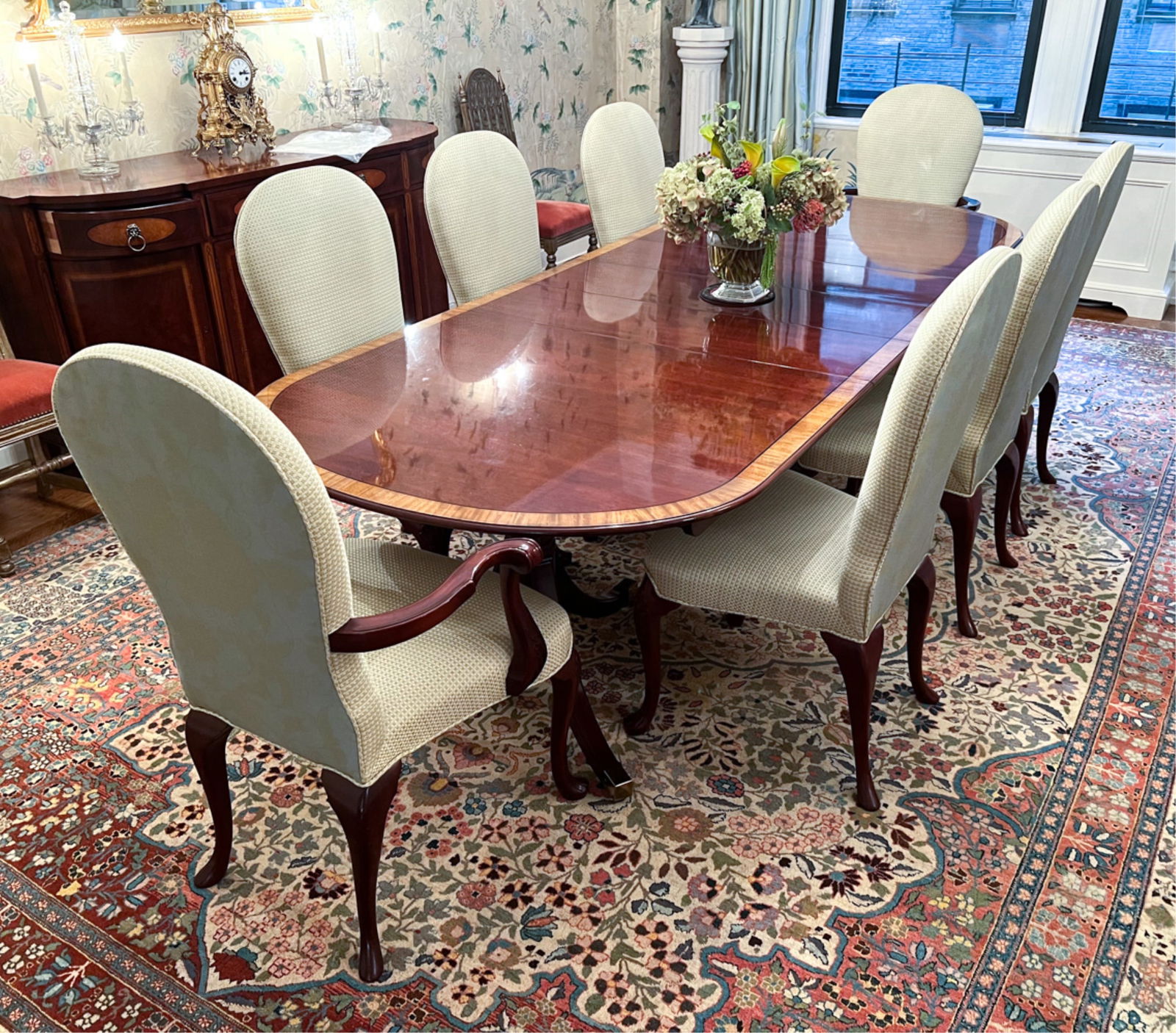 KINDEL MAHOGANY DINING TABLE W/ (8) CHAIRS (1 of 12)